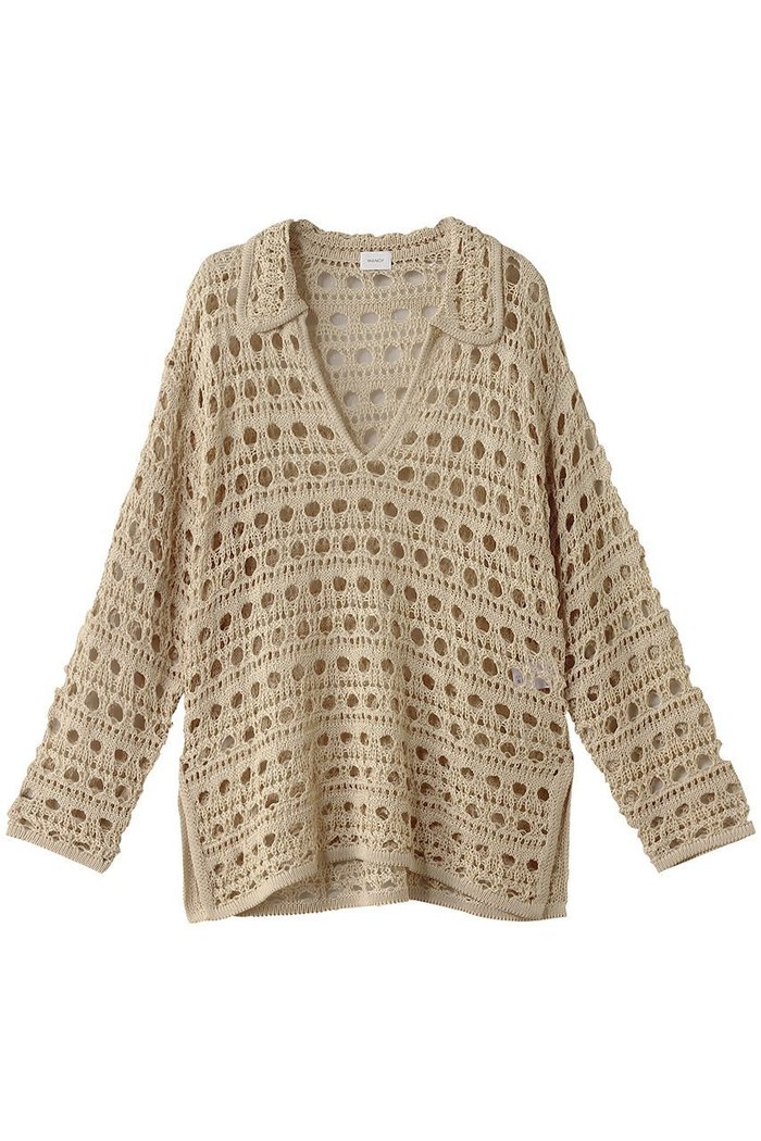 【マノフ/MANOF】のCROCHET KNIT TOPS/トップス インテリア・キッズ・メンズ・レディースファッション・服の通販 founy(ファニー) https://founy.com/ ファッション Fashion レディースファッション Fashion for Women トップス・カットソー Cut & Sew Tops ニット Knit Tops & Sweaters カジュアルプルオーバー・ニットトップス Pullovers & Knit Tops / Casual Pullovers キャミ Camisole, Cami Top 夏 Summer 春 Spring 長袖 Long Sleeve, Full Sleeve |ID: prp329100004506056 ipo3291000000032921007