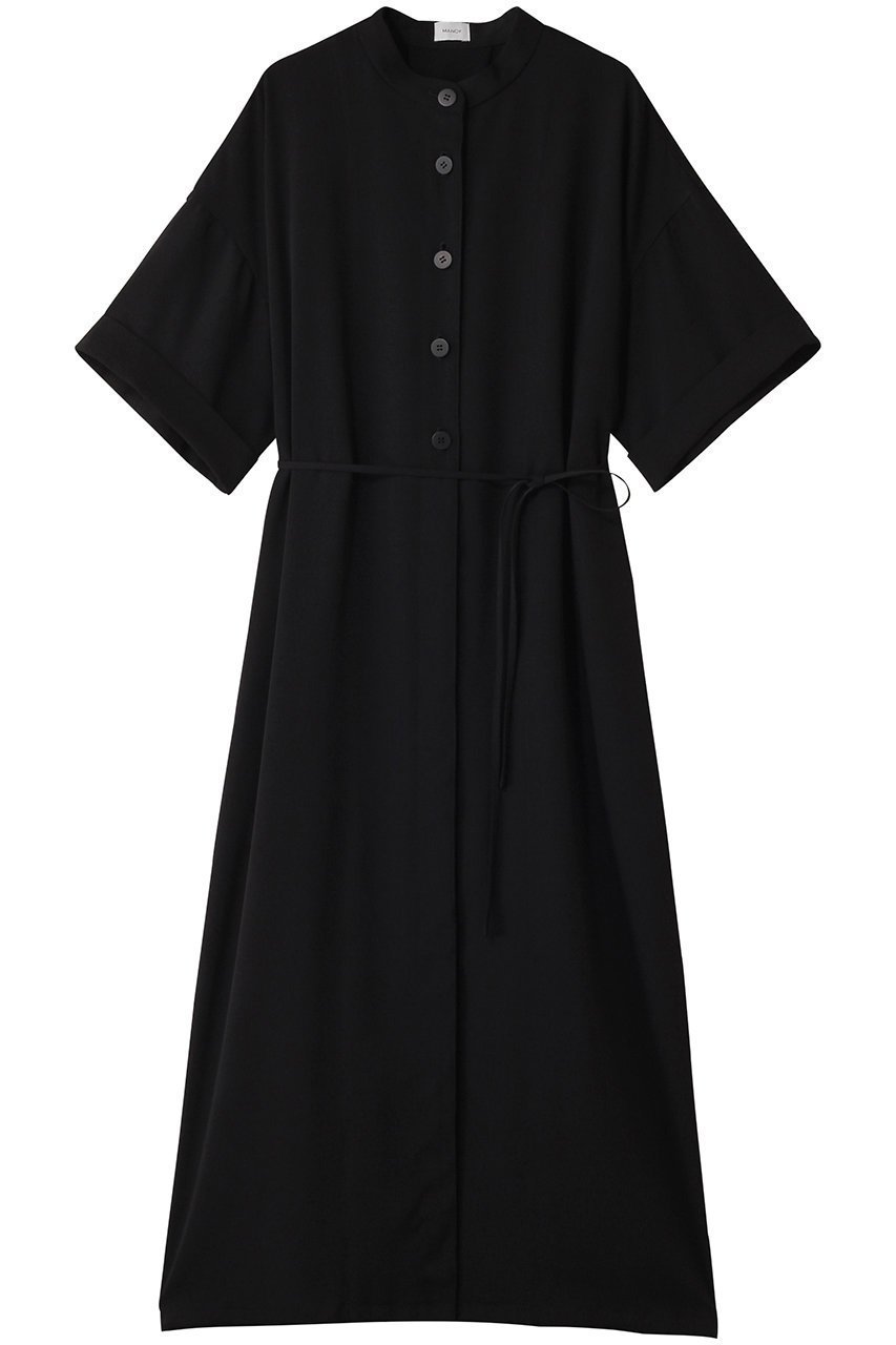 【マノフ/MANOF】のTURN BACK DRESS/ドレス・ワンピース インテリア・キッズ・メンズ・レディースファッション・服の通販 founy(ファニー) 　ファッション　Fashion　レディースファッション　Fashion for Women　ワンピース　Dresses　フォーマル・パーティードレス・結婚式用ドレス　Elegant & Casual Dresses　チュニック　Tunic Tops & Dresses　ストレート　Straight, Straight Cut　チュニック　Tunic, Long Top　ドレス　Dress, One-Piece　ドレープ　Drape, Draping Fabric　ロング　Long, Long-Length　ロールアップ　Roll-Up, Cuffed Hem　エレガント 上品　Elegant　BLACK|ID: prp329100004506058 ipo3291000000032860158