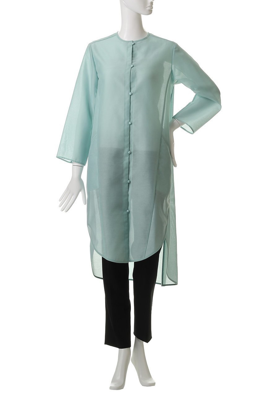 【エムフィル/M Fil】のオーガンジー シアーロングシャツ 人気、トレンドファッション・服の通販 founy(ファニー) 　ファッション　Fashion　レディースファッション　Fashion for Women　トップス・カットソー　Cut & Sew Tops　シャツ・ブラウス・オフィスカジュアル　Elegant Blouses & Button-Ups　オーガンジー　Organza Fabric　スタイリッシュ　Stylish, Fashionable　スリーブ　Sleeve, Long Sleeve / Short Sleeve　タンク　Tank Top, Sleeveless Top　ロング　Long, Long-Length　other-2|ID: prp329100004506061 ipo3291000000032908511
