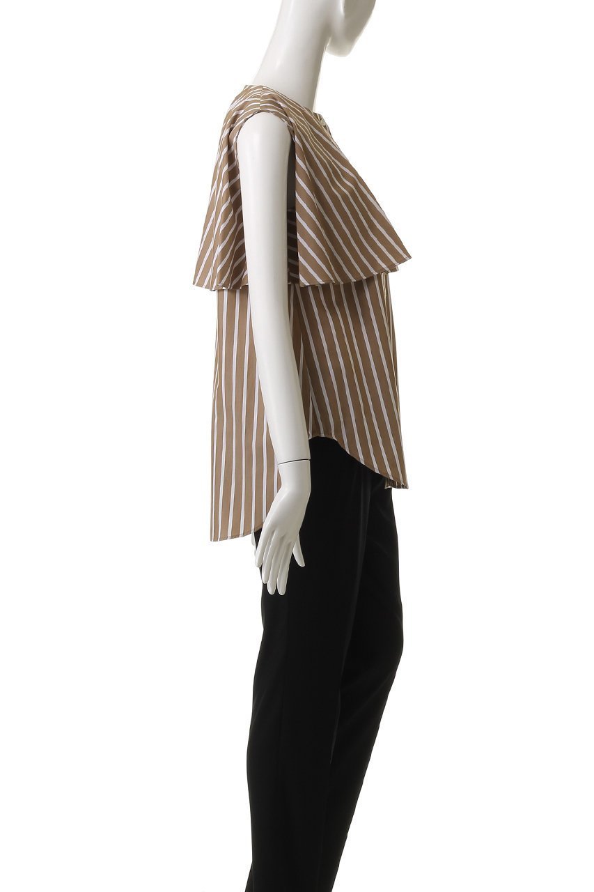 【エムフィル/M Fil】のコットンストライプ フレアーヨークシャツ 人気、トレンドファッション・服の通販 founy(ファニー) 　ファッション　Fashion　レディースファッション　Fashion for Women　トップス・カットソー　Cut & Sew Tops　キャミソール&ノースリーブ　Camisoles & Sleeveless Tops　シャツ・ブラウス・オフィスカジュアル　Elegant Blouses & Button-Ups　ストライプ　Stripe, Striped Pattern　ノースリーブ　Sleeveless, No-Sleeve　フレア　Flare, Flared　ボトム　Bottoms, Lower Wear　ヨーク　Yoke, Yoke Design　エレガント 上品　Elegant　夏　Summer　other-3|ID: prp329100004506063 ipo3291000000032908542