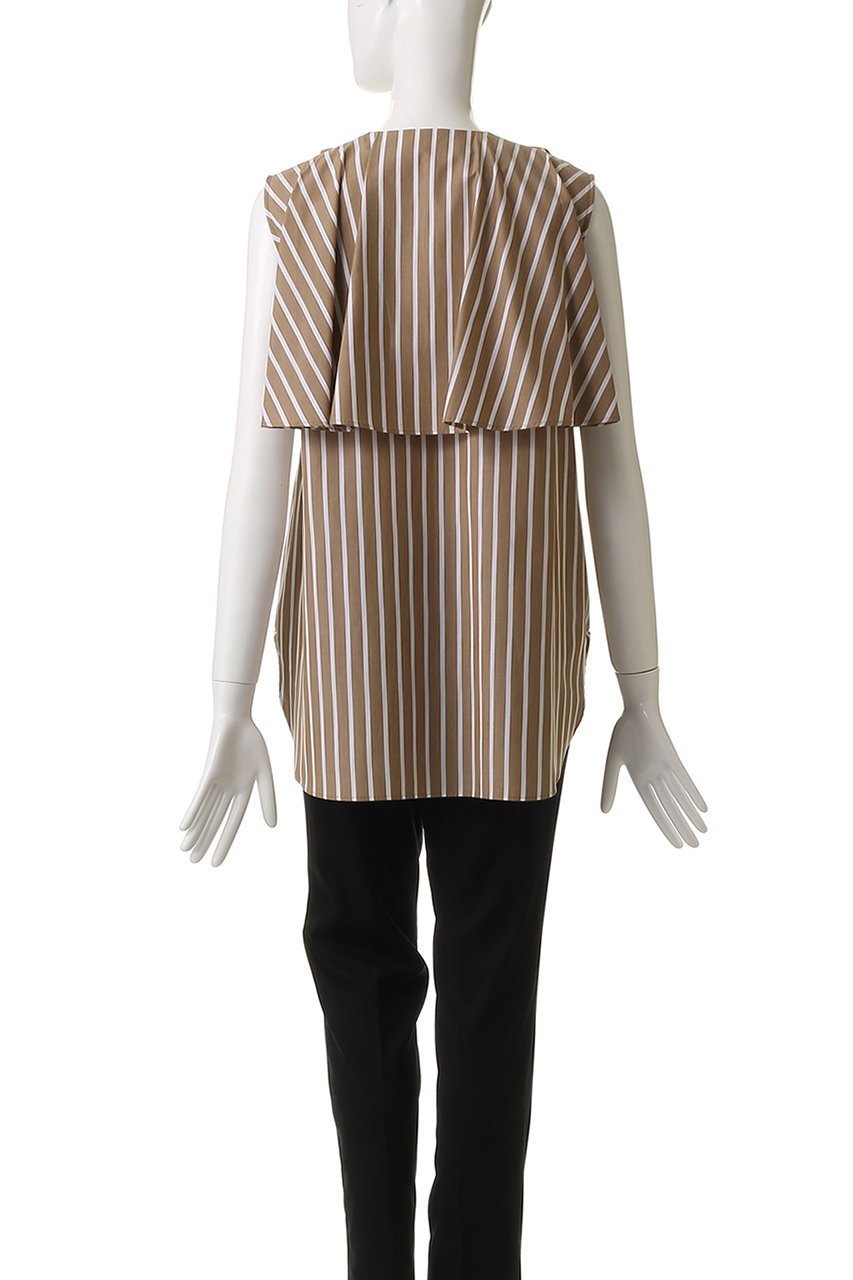 【エムフィル/M Fil】のコットンストライプ フレアーヨークシャツ 人気、トレンドファッション・服の通販 founy(ファニー) 　ファッション　Fashion　レディースファッション　Fashion for Women　トップス・カットソー　Cut & Sew Tops　キャミソール&ノースリーブ　Camisoles & Sleeveless Tops　シャツ・ブラウス・オフィスカジュアル　Elegant Blouses & Button-Ups　ストライプ　Stripe, Striped Pattern　ノースリーブ　Sleeveless, No-Sleeve　フレア　Flare, Flared　ボトム　Bottoms, Lower Wear　ヨーク　Yoke, Yoke Design　エレガント 上品　Elegant　夏　Summer　other-4|ID: prp329100004506063 ipo3291000000032908545