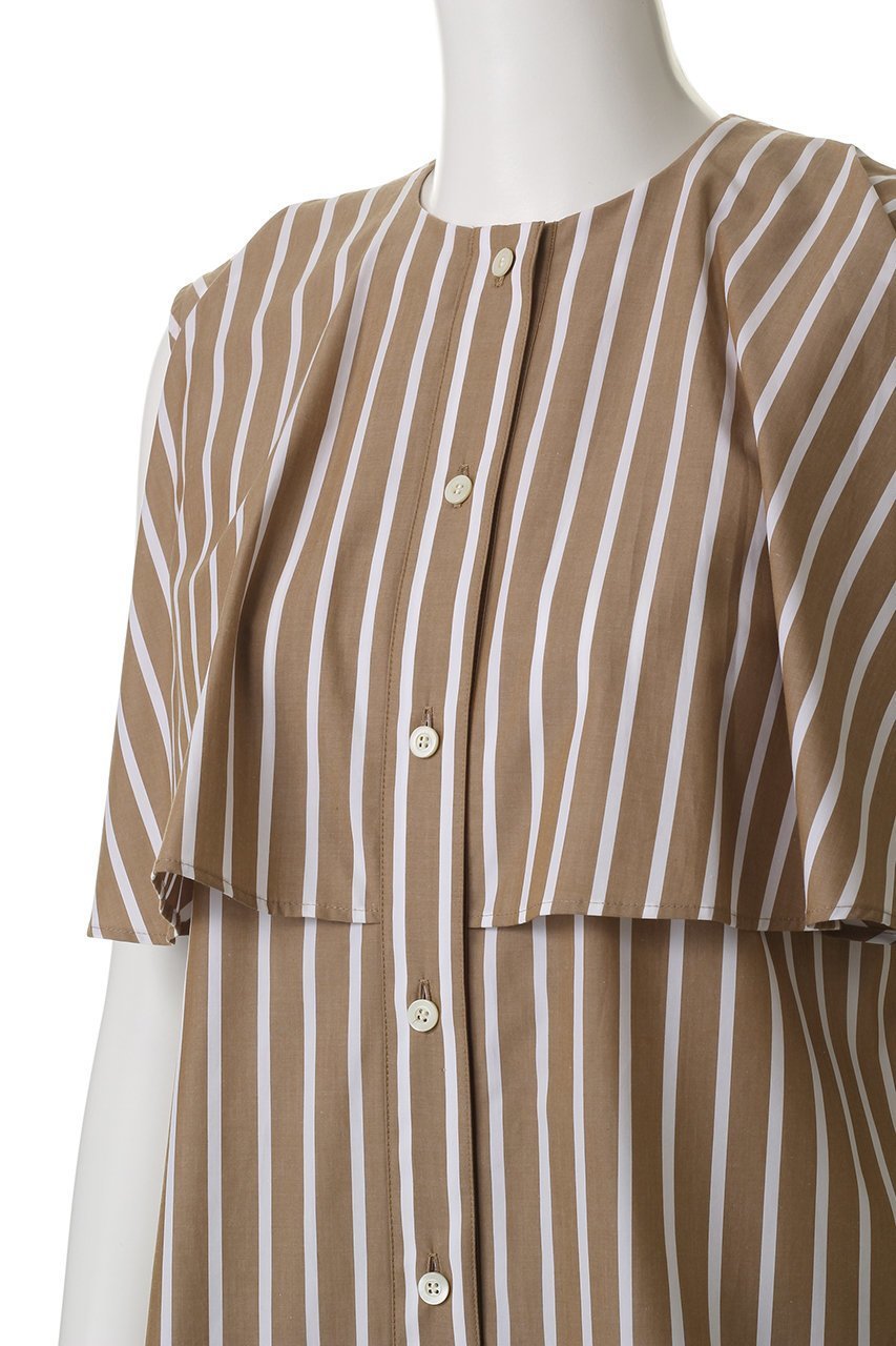 【エムフィル/M Fil】のコットンストライプ フレアーヨークシャツ 人気、トレンドファッション・服の通販 founy(ファニー) 　ファッション　Fashion　レディースファッション　Fashion for Women　トップス・カットソー　Cut & Sew Tops　キャミソール&ノースリーブ　Camisoles & Sleeveless Tops　シャツ・ブラウス・オフィスカジュアル　Elegant Blouses & Button-Ups　ストライプ　Stripe, Striped Pattern　ノースリーブ　Sleeveless, No-Sleeve　フレア　Flare, Flared　ボトム　Bottoms, Lower Wear　ヨーク　Yoke, Yoke Design　エレガント 上品　Elegant　夏　Summer　other-5|ID: prp329100004506063 ipo3291000000032908548