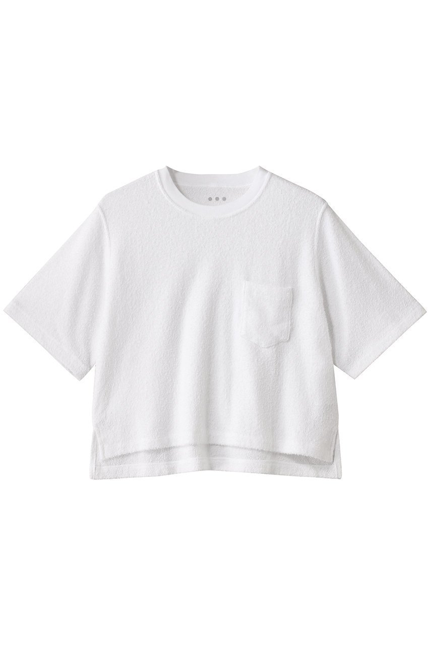 【スリー ドッツ/three dots】のダブルパイル Tシャツ インテリア・キッズ・メンズ・レディースファッション・服の通販 founy(ファニー) 　ファッション　Fashion　レディースファッション　Fashion for Women　トップス・カットソー　Cut & Sew Tops　シャツ・ブラウス・オフィスカジュアル　Elegant Blouses & Button-Ups　ロングTシャツ・Tシャツ　Longline T-Shirts & Tees　カットソー・ベーシックTシャツ　Cut-and-Sewn Tops / Stretch Tees & Basics　クロップド　Cropped, Short Length　コンパクト　Compact, Small Size　ショート　Short, Short Length　シンプル　Simple, Minimal　スリーブ　Sleeve, Long Sleeve / Short Sleeve　タオル　Towel, Bath Towel　ダブル　Double, Double-Breasted　ファブリック　Fabric, Textile　ワイド　Wide, Wide Fit　ホワイト|ID: prp329100004506077 ipo3291000000032791204