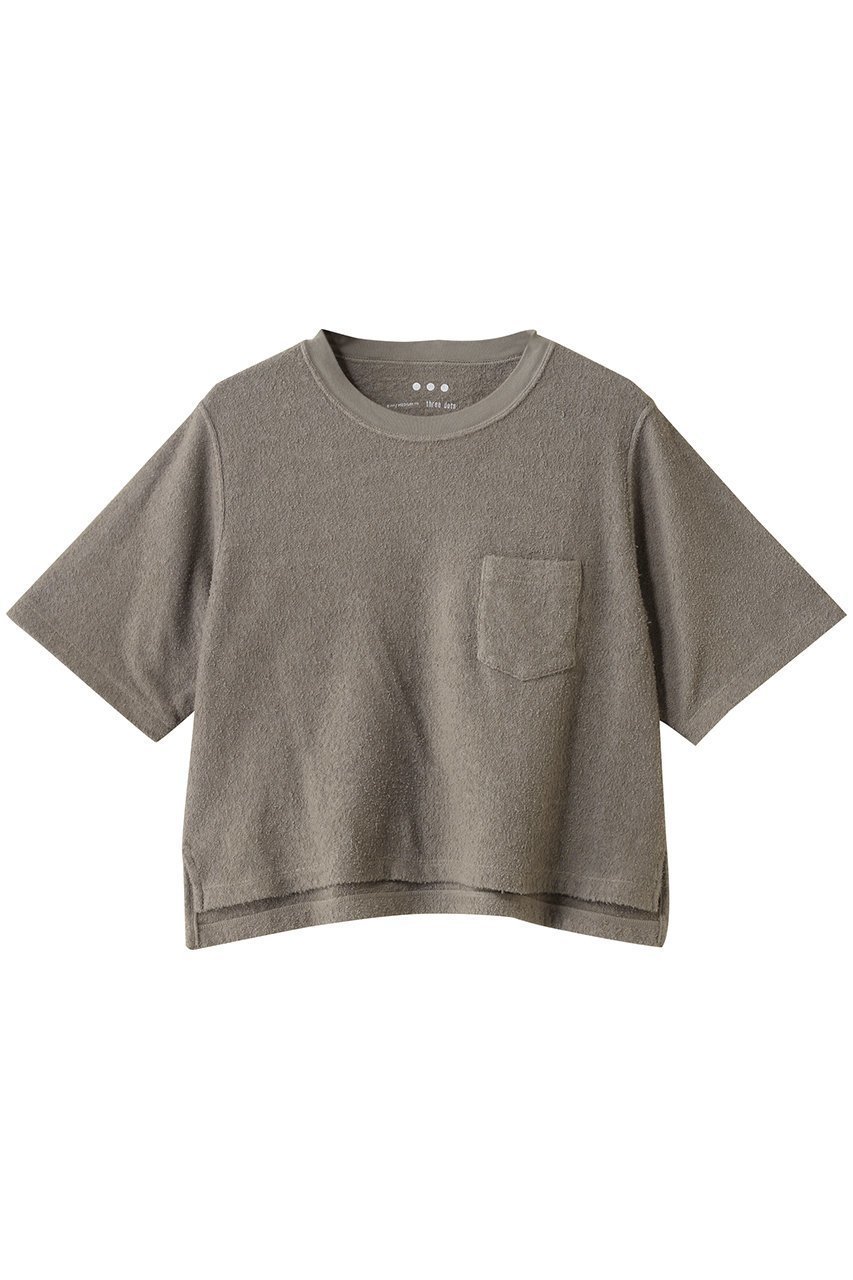 【スリー ドッツ/three dots】のダブルパイル Tシャツ インテリア・キッズ・メンズ・レディースファッション・服の通販 founy(ファニー) 　ファッション　Fashion　レディースファッション　Fashion for Women　トップス・カットソー　Cut & Sew Tops　シャツ・ブラウス・オフィスカジュアル　Elegant Blouses & Button-Ups　ロングTシャツ・Tシャツ　Longline T-Shirts & Tees　カットソー・ベーシックTシャツ　Cut-and-Sewn Tops / Stretch Tees & Basics　クロップド　Cropped, Short Length　コンパクト　Compact, Small Size　ショート　Short, Short Length　シンプル　Simple, Minimal　スリーブ　Sleeve, Long Sleeve / Short Sleeve　タオル　Towel, Bath Towel　ダブル　Double, Double-Breasted　ファブリック　Fabric, Textile　ワイド　Wide, Wide Fit　スウェーデットグレー|ID: prp329100004506077 ipo3291000000032791207