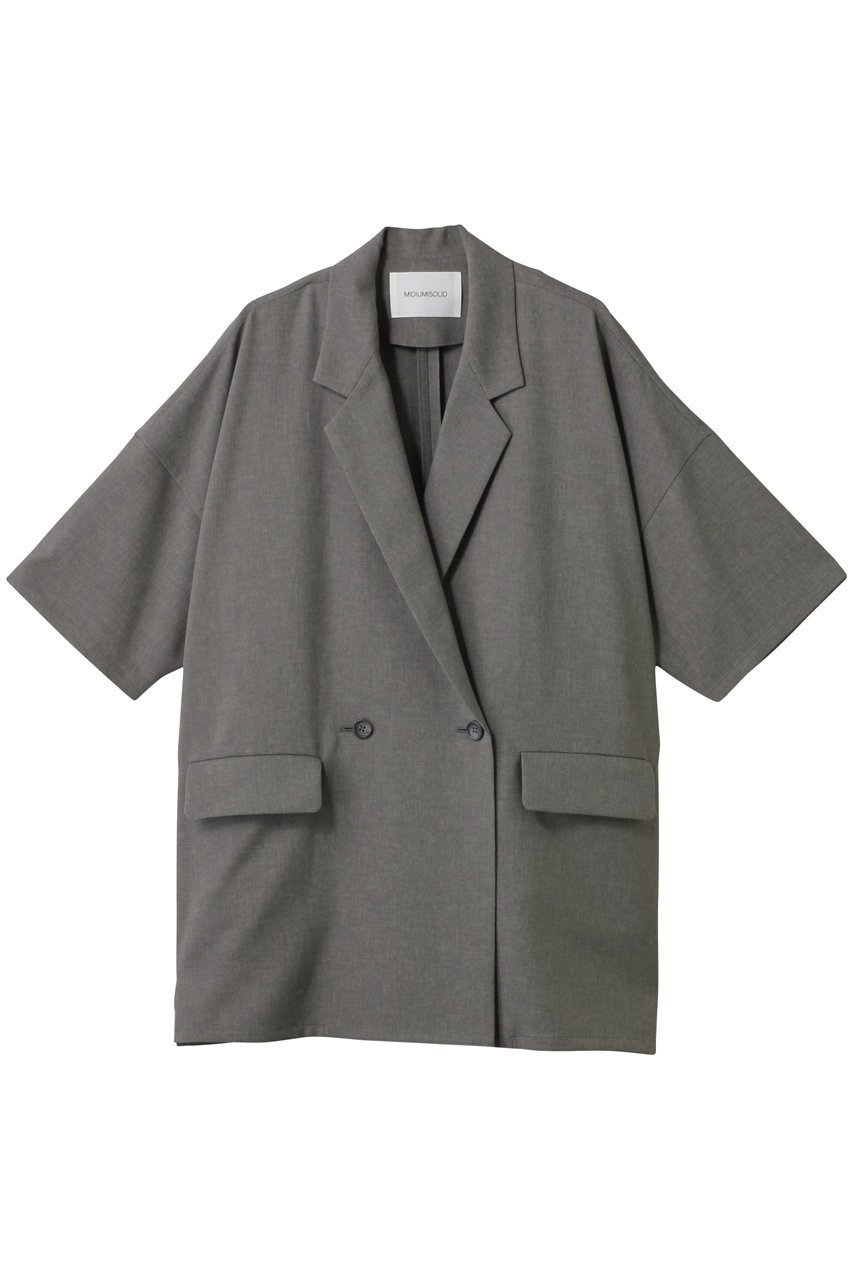 【ミディウミソリッド/MIDIUMISOLID】のlight wide JK.M ジャケット インテリア・キッズ・メンズ・レディースファッション・服の通販 founy(ファニー) 　ファッション　Fashion　レディースファッション　Fashion for Women　アウター　Coat / Outerwear Collection　レディースジャケット・軽アウター　Jackets　ジャケット　Jacket, Outerwear　スリーブ　Sleeve, Long Sleeve / Short Sleeve　ダブル　Double, Double-Breasted　ハーフ　Half, Half-Length　ワイド　Wide, Wide Fit　夏　Summer　春　Spring　S/S・春夏　SS, Spring/Summer, Warm Season　gray|ID: prp329100004506079 ipo3291000000032788541