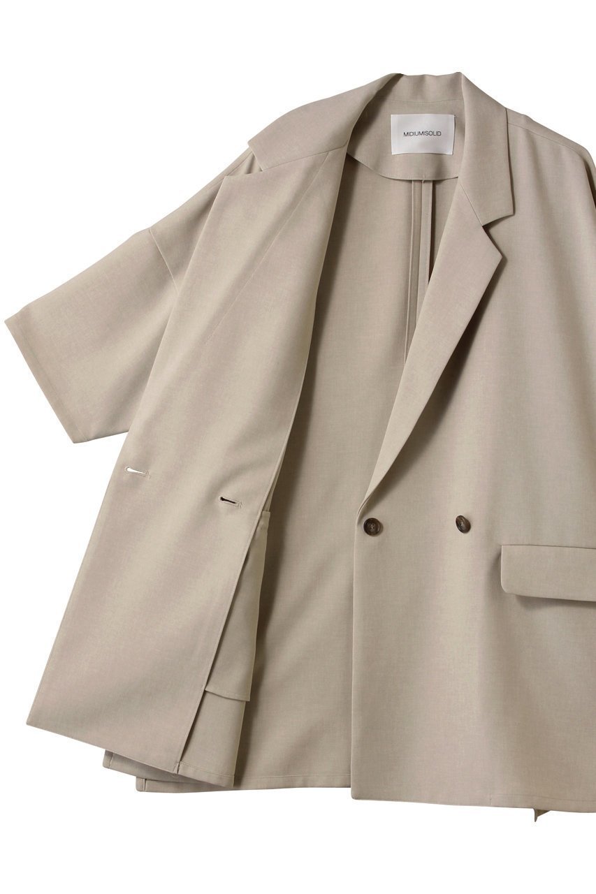 【ミディウミソリッド/MIDIUMISOLID】のlight wide JK.M ジャケット 人気、トレンドファッション・服の通販 founy(ファニー) 　ファッション　Fashion　レディースファッション　Fashion for Women　アウター　Coat / Outerwear Collection　レディースジャケット・軽アウター　Jackets　ジャケット　Jacket, Outerwear　スリーブ　Sleeve, Long Sleeve / Short Sleeve　ダブル　Double, Double-Breasted　ハーフ　Half, Half-Length　ワイド　Wide, Wide Fit　夏　Summer　春　Spring　S/S・春夏　SS, Spring/Summer, Warm Season　other-6|ID: prp329100004506079 ipo3291000000032788557
