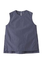 【エリオポール/heliopole】のサイドスリットスリーブレスブラウス 人気、トレンドファッション・服の通販 founy(ファニー) ファッション Fashion レディースファッション Fashion for Women トップス・カットソー Cut & Sew Tops キャミソール&ノースリーブ Camisoles & Sleeveless Tops シャツ・ブラウス・オフィスカジュアル Elegant Blouses & Button-Ups シンプル Simple, Minimal スリット Slit, Slit Detail ノースリーブ Sleeveless, No-Sleeve フェミニン Feminine, Girly ヘムライン Hemline, Bottom Cut マニッシュ Mannish, Boyish thumbnail ネイビーストライプ|ID: prp329100004506102 ipo3291000000035062709