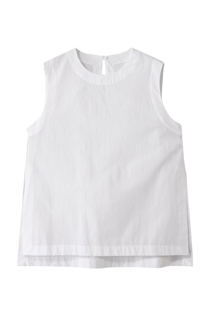 【エリオポール/heliopole】のサイドスリットスリーブレスブラウス インテリア・キッズ・メンズ・レディースファッション・服の通販 founy(ファニー) https://founy.com/ ファッション Fashion レディースファッション Fashion for Women トップス・カットソー Cut & Sew Tops キャミソール&ノースリーブ Camisoles & Sleeveless Tops シャツ・ブラウス・オフィスカジュアル Elegant Blouses & Button-Ups シンプル Simple, Minimal スリット Slit, Slit Detail ノースリーブ Sleeveless, No-Sleeve フェミニン Feminine, Girly ヘムライン Hemline, Bottom Cut マニッシュ Mannish, Boyish |ID: prp329100004506102 ipo3291000000035637138