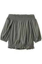 【エリオポール/heliopole】のコットンローンオフショルダーブラウス カーキ|ID: prp329100004506105 ipo3291000000035062645