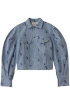 【エスゼット ブロックプリント/SZ Blockprints】のTOKYO JACKET THIN STRIPE PAISLEY デニムジャケット ネイビー|ID:prp329100004506127