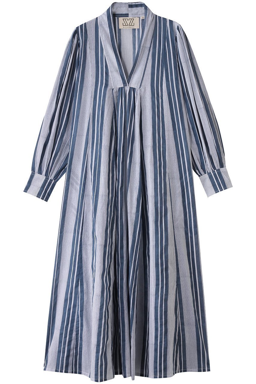 【エスゼット ブロックプリント/SZ Blockprints】のLEO DRESS SEASIDE STRIPE Vネックワンピース 人気、トレンドファッション・服の通販 founy(ファニー) 　ファッション　Fashion　レディースファッション　WOMEN　ワンピース　Dress　ドレス　Party Dresses　チュニック　Tunic　ストライプ　Stripe　チュニック　Tunic　フォルム　Form　リラックス　Relax　今季　This Season　 other-1|ID: prp329100004506128 ipo3291000000031804089