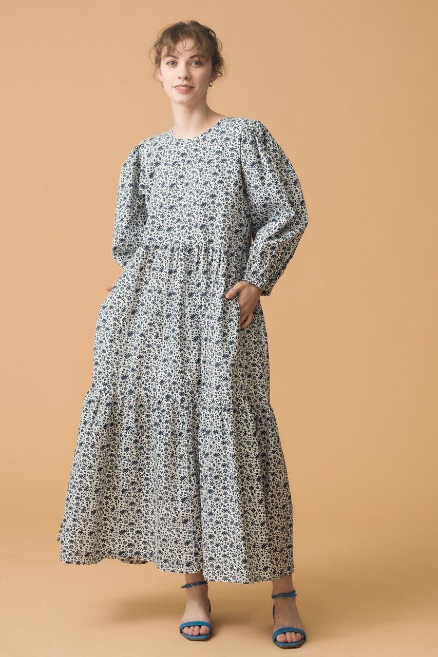 【エスゼット ブロックプリント/SZ Blockprints】のORTI DRESS DITSY ティアードワンピース 人気、トレンドファッション・服の通販 founy(ファニー) 　ファッション　Fashion　レディースファッション　Fashion for Women　ワンピース　Dresses　フォーマル・パーティードレス・結婚式用ドレス　Elegant & Casual Dresses　チュニック　Tunic Tops & Dresses　サマー　Summer, Summer Style　スリーブ　Sleeve, Long Sleeve / Short Sleeve　チュニック　Tunic, Long Top　ティアードワンピース　Tiered Dress, Flared Dress　フェミニン　Feminine, Girly　ラフィア　Raffia, Natural Straw　ロング　Long, Long-Length　other-6|ID: prp329100004506130 ipo3291000000032859897