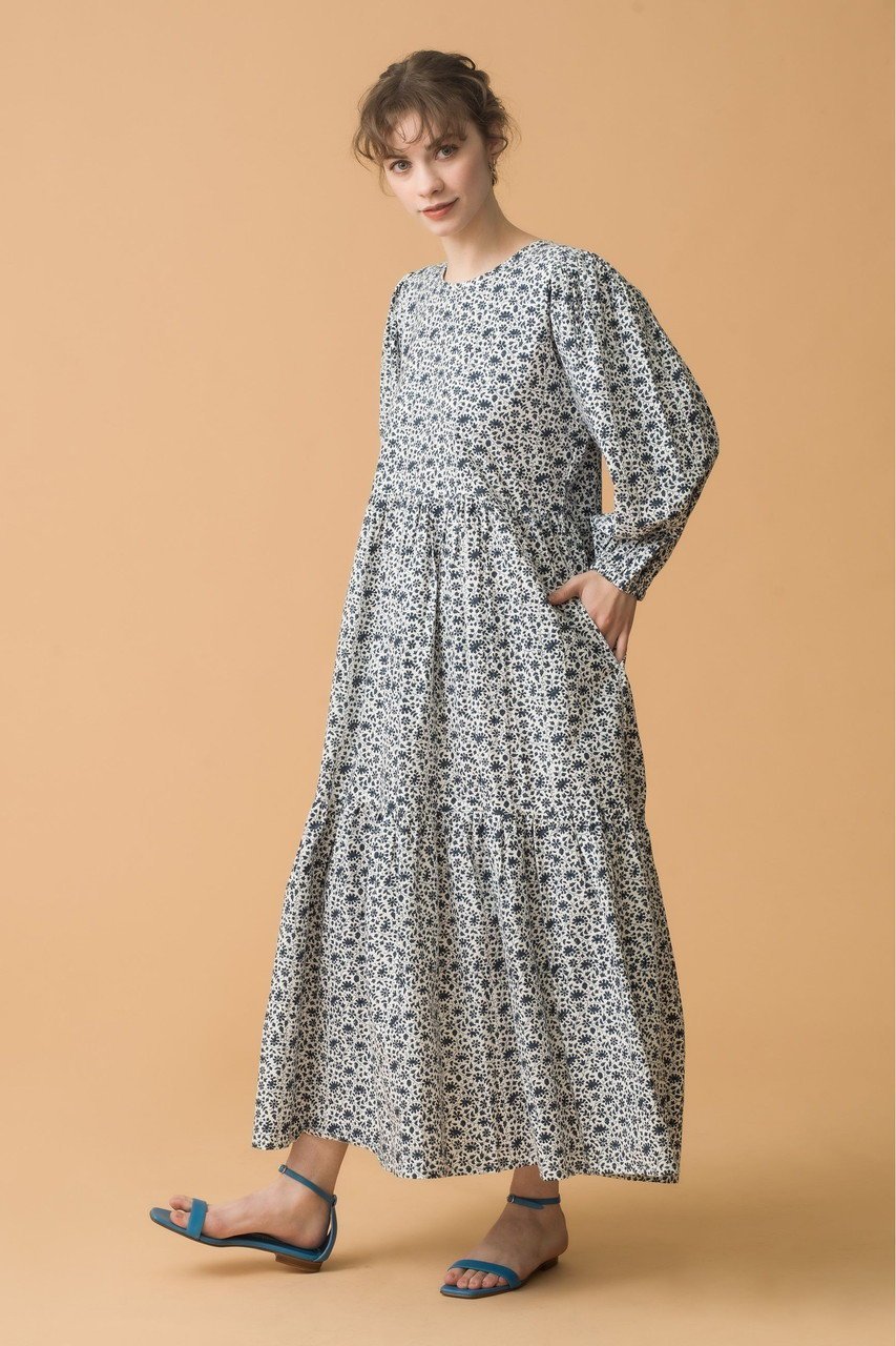 【エスゼット ブロックプリント/SZ Blockprints】のORTI DRESS DITSY ティアードワンピース 人気、トレンドファッション・服の通販 founy(ファニー) 　ファッション　Fashion　レディースファッション　Fashion for Women　ワンピース　Dresses　フォーマル・パーティードレス・結婚式用ドレス　Elegant & Casual Dresses　チュニック　Tunic Tops & Dresses　サマー　Summer, Summer Style　スリーブ　Sleeve, Long Sleeve / Short Sleeve　チュニック　Tunic, Long Top　ティアードワンピース　Tiered Dress, Flared Dress　フェミニン　Feminine, Girly　ラフィア　Raffia, Natural Straw　ロング　Long, Long-Length　other-7|ID: prp329100004506130 ipo3291000000035344654