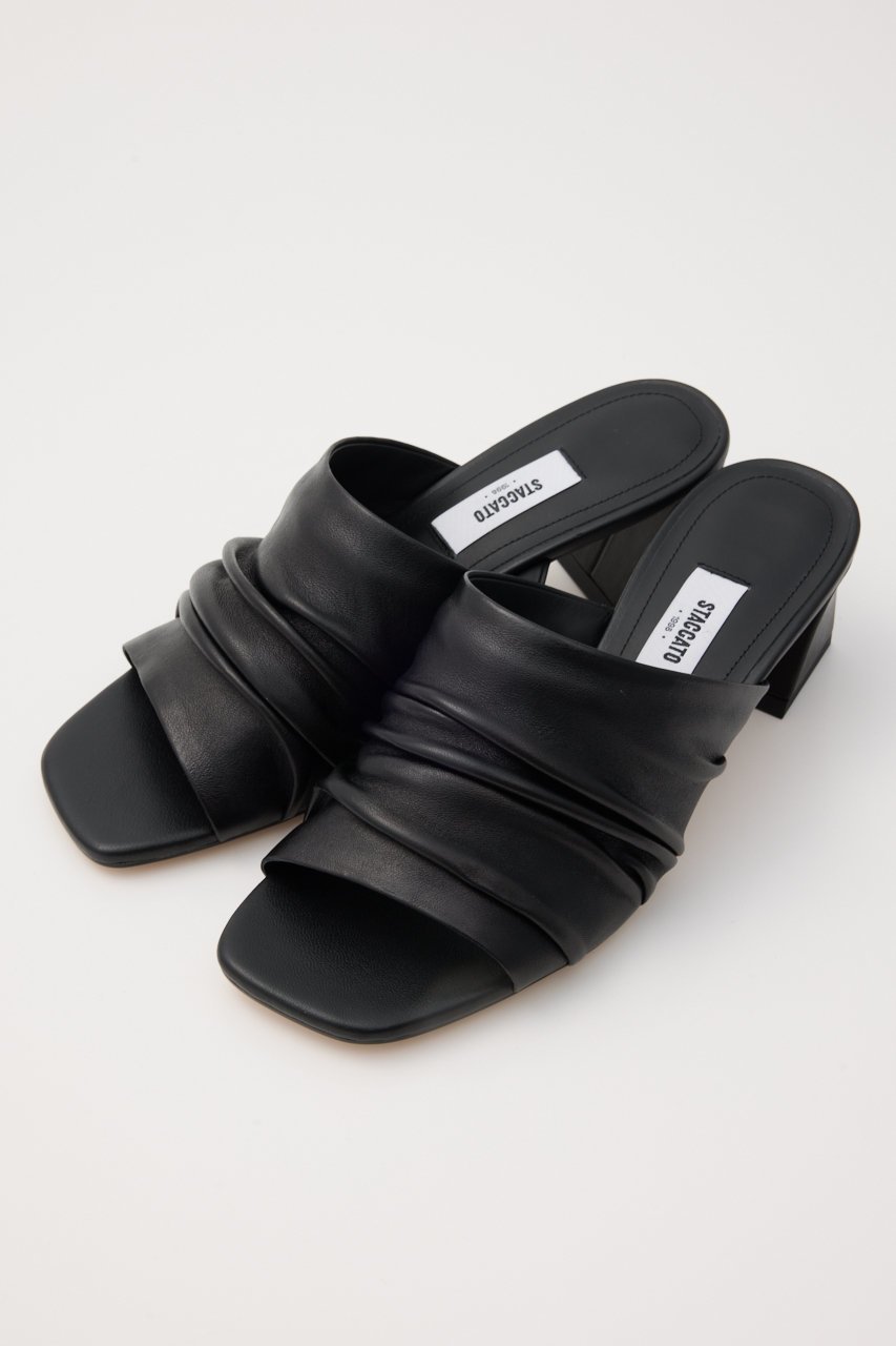 【スタッカート/STACCATO】のシャーリングモードサンダル インテリア・キッズ・メンズ・レディースファッション・服の通販 founy(ファニー) 　ファッション　Fashion　レディースファッション　WOMEN　クール　Cool　サンダル　Sandals　シャーリング　Shirring　シンプル　Simple　トレンド　Trend　ブラック|ID: prp329100004506139 ipo3291000000031804213