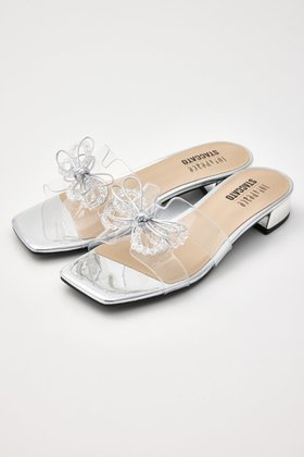 【スタッカート/STACCATO】のヌーディーバブルクリアフラット 人気、トレンドファッション・服の通販 founy(ファニー) ファッション Fashion レディースファッション Fashion for Women サンダル Sandals, Summer Shoes シルバー Silver, Metallic Silver リボン Ribbon, Bow |ID:prp329100004506149