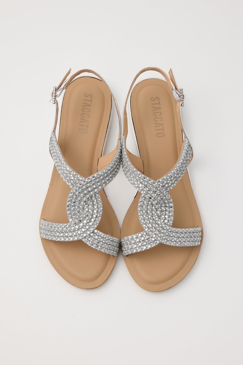 【スタッカート/STACCATO】のパトラクロスフラットサンダル 人気、トレンドファッション・服の通販 founy(ファニー) 　ファッション　Fashion　レディースファッション　Fashion for Women　クッション　Cushion, Throw Pillow　サンダル　Sandals, Summer Shoes　ストーン　Stone, Gem-Like　other-3|ID: prp329100004506153 ipo3291000000034939314