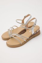 【スタッカート/STACCATO】のプルスコードストラップシャイニーフラットサンダル シルバー|ID: prp329100004506162 ipo3291000000031804451