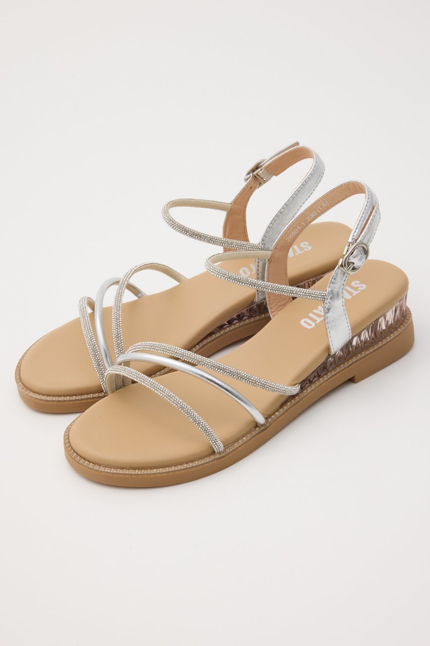 【スタッカート/STACCATO】のプルスコードストラップシャイニーフラットサンダル インテリア・キッズ・メンズ・レディースファッション・服の通販 founy(ファニー) 　ファッション　Fashion　レディースファッション　WOMEN　サンダル　Sandals　ジュエリー　Jewelry　ストーン　Stone　フラット　Flat　ラグジュアリー　Luxury　人気　Popularity　夏　Summer　シルバー|ID: prp329100004506162 ipo3291000000031804451