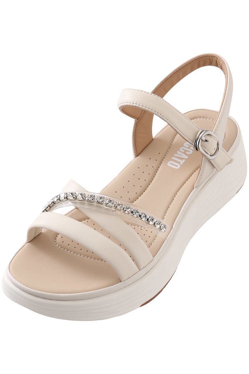 【スタッカート/STACCATO】のビジューコンビソフティーコンフォートサンダル インテリア・キッズ・メンズ・レディースファッション・服の通販 founy(ファニー) 　ファッション　Fashion　レディースファッション　Fashion for Women　エアリー　Airy Texture　エレガント 上品　Elegant　サンダル　Sandals, Summer Shoes　ストーン　Stone, Gem-Like　フィット　Fit, Slim Fit　軽量　Lightweight, Ultra Light　ホワイト|ID: prp329100004506163 ipo3291000000032769280