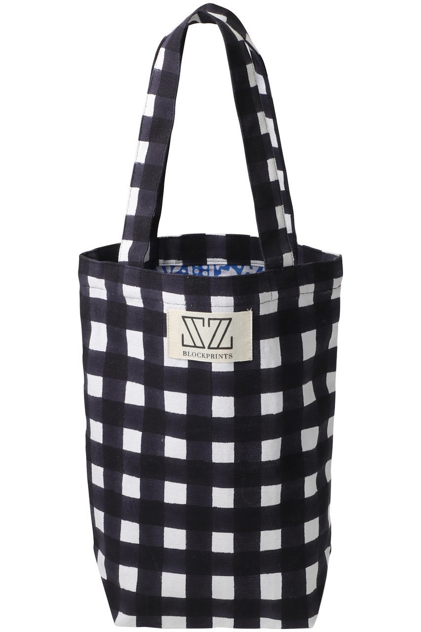 【エスゼット ブロックプリント/SZ Blockprints】のLUNCH TOTE トートバッグ インテリア・キッズ・メンズ・レディースファッション・服の通販 founy(ファニー) 　ファッション　Fashion　レディースファッション　Fashion for Women　バッグ　Bags　ブラック(CHECK)|ID: prp329100004507784 ipo3291000000032777505