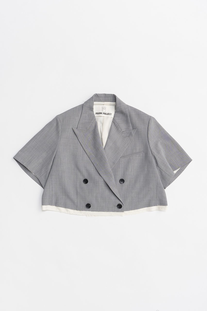【プランク プロジェクト/PRANK PROJECT】のハーフスリーブショートジャケット / Half Sleeve Short Jacket インテリア・キッズ・メンズ・レディースファッション・服の通販 founy(ファニー) 　ファッション　Fashion　レディースファッション　Fashion for Women　アウター　Coat / Outerwear Collection　レディースジャケット・軽アウター　Jackets　ショート　Short, Short Length　ジャケット　Jacket, Outerwear　スリーブ　Sleeve, Long Sleeve / Short Sleeve　トレンチ　Trench, Trench Coat　ハーフ　Half, Half-Length　フォーマル　Formal, Dressy　マニッシュ　Mannish, Boyish　エレガント 上品　Elegant　夏　Summer　春　Spring　S/S・春夏　SS, Spring/Summer, Warm Season　A/W・秋冬　Autumn/Winter　GRY(グレー)|ID: prp329100004507788 ipo3291000000032952202