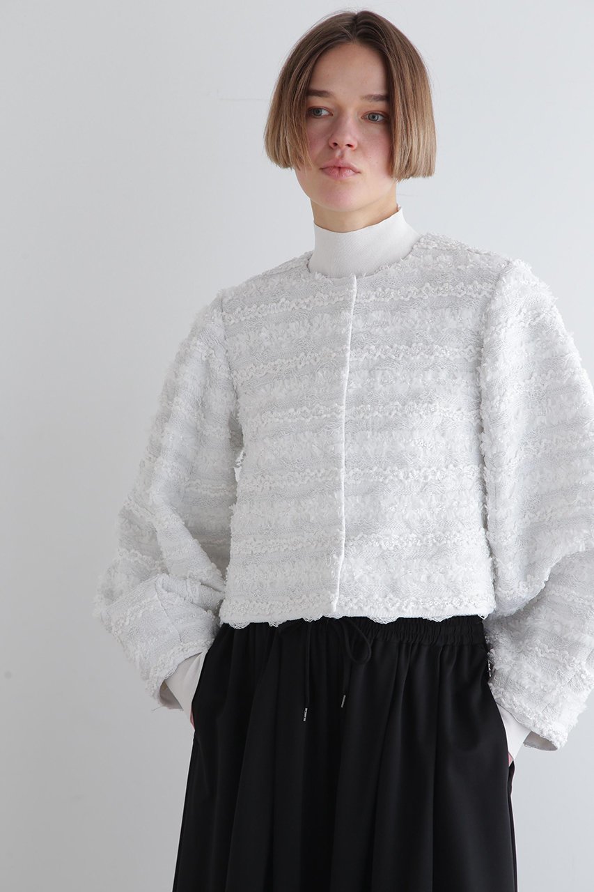 【ル フィル/LE PHIL】のMALHIA KENTジャケット インテリア・キッズ・メンズ・レディースファッション・服の通販 founy(ファニー) 　ファッション　Fashion　レディースファッション　Fashion for Women　アウター　Coat / Outerwear Collection　レディースジャケット・軽アウター　Jackets　エレガント 上品　Elegant　オケージョン　Occasion Wear　ショート　Short, Short Length　シンプル　Simple, Minimal　ジャカード／ジャガード　Jacquard, Woven Pattern　ジャケット　Jacket, Outerwear　スタンダード　Standard, Basic　スリーブ　Sleeve, Long Sleeve / Short Sleeve　ツイード　Twill, Twill Weave　バランス　Balance, Style Balance　フォルム　Silhouette, Form　ボーダー　Border, Stripe　ホワイト|ID: prp329100004507791 ipo3291000000032964778