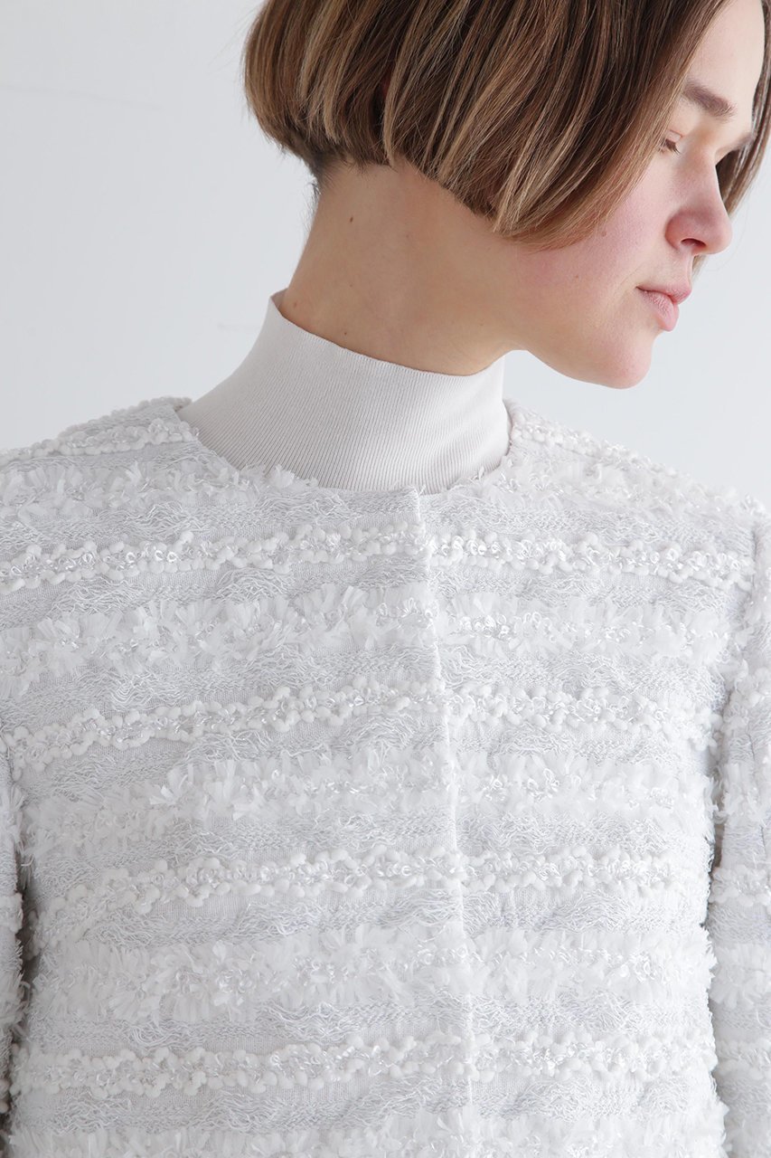 【ル フィル/LE PHIL】のMALHIA KENTジャケット 人気、トレンドファッション・服の通販 founy(ファニー) 　ファッション　Fashion　レディースファッション　Fashion for Women　アウター　Coat / Outerwear Collection　レディースジャケット・軽アウター　Jackets　エレガント 上品　Elegant　オケージョン　Occasion Wear　ショート　Short, Short Length　シンプル　Simple, Minimal　ジャカード／ジャガード　Jacquard, Woven Pattern　ジャケット　Jacket, Outerwear　スタンダード　Standard, Basic　スリーブ　Sleeve, Long Sleeve / Short Sleeve　ツイード　Twill, Twill Weave　バランス　Balance, Style Balance　フォルム　Silhouette, Form　ボーダー　Border, Stripe　other-5|ID: prp329100004507791 ipo3291000000032964794