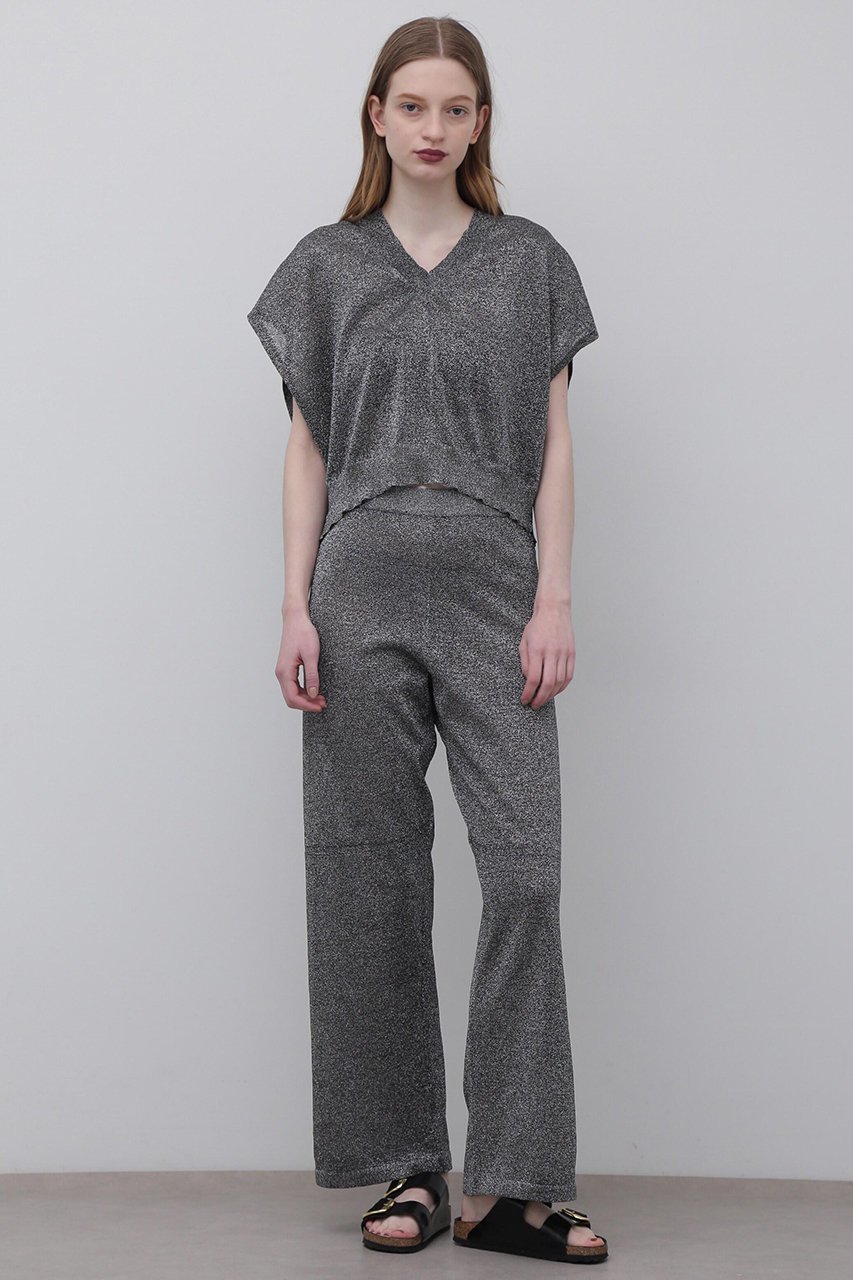 【アドーア/ADORE】のメタリックニットパンツ インテリア・キッズ・メンズ・レディースファッション・服の通販 founy(ファニー) 　ファッション　Fashion　レディースファッション　WOMEN　パンツ　Pants　おすすめ　Recommend　シアー　Sheer　シンプル　Simple　スタンダード　Standard　ストレート　Straight　ドレス　Dress　メタリック　Metallic　グレー|ID: prp329100004507793 ipo3291000000031819184