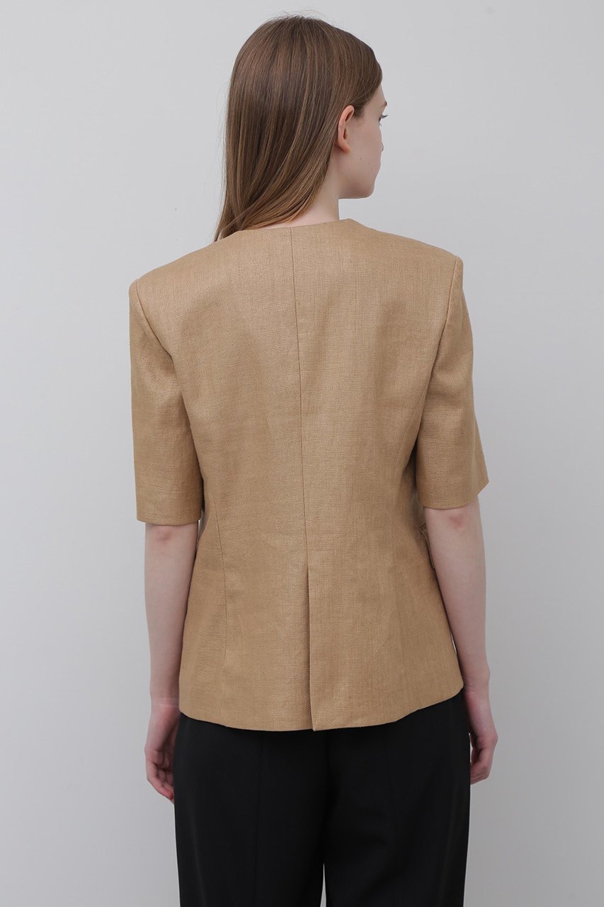 【アドーア/ADORE】の麻オックスジャケット 人気、トレンドファッション・服の通販 founy(ファニー) 　ファッション　Fashion　レディースファッション　Fashion for Women　アウター　Coat / Outerwear Collection　レディースジャケット・軽アウター　Jackets　オックス　Oxford Fabric　ショート　Short, Short Length　ジャケット　Jacket, Outerwear　スタンダード　Standard, Basic　スリーブ　Sleeve, Long Sleeve / Short Sleeve　トレンド　Trend, Trending Now　パターン　Pattern, Design Print　フロント　Front, Front Design　other-4|ID: prp329100004507802 ipo3291000000032965042