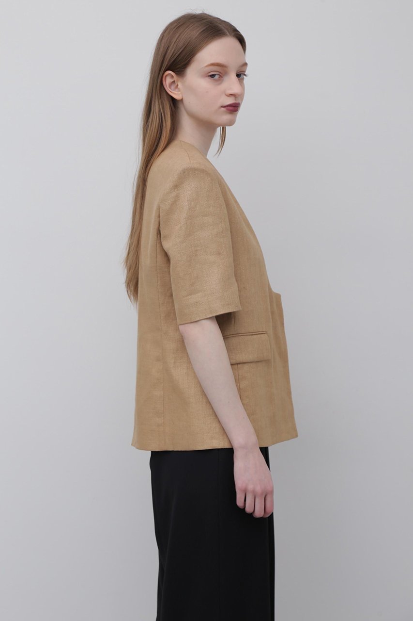 【アドーア/ADORE】の麻オックスジャケット 人気、トレンドファッション・服の通販 founy(ファニー) 　ファッション　Fashion　レディースファッション　Fashion for Women　アウター　Coat / Outerwear Collection　レディースジャケット・軽アウター　Jackets　オックス　Oxford Fabric　ショート　Short, Short Length　ジャケット　Jacket, Outerwear　スタンダード　Standard, Basic　スリーブ　Sleeve, Long Sleeve / Short Sleeve　トレンド　Trend, Trending Now　パターン　Pattern, Design Print　フロント　Front, Front Design　other-5|ID: prp329100004507802 ipo3291000000032965047