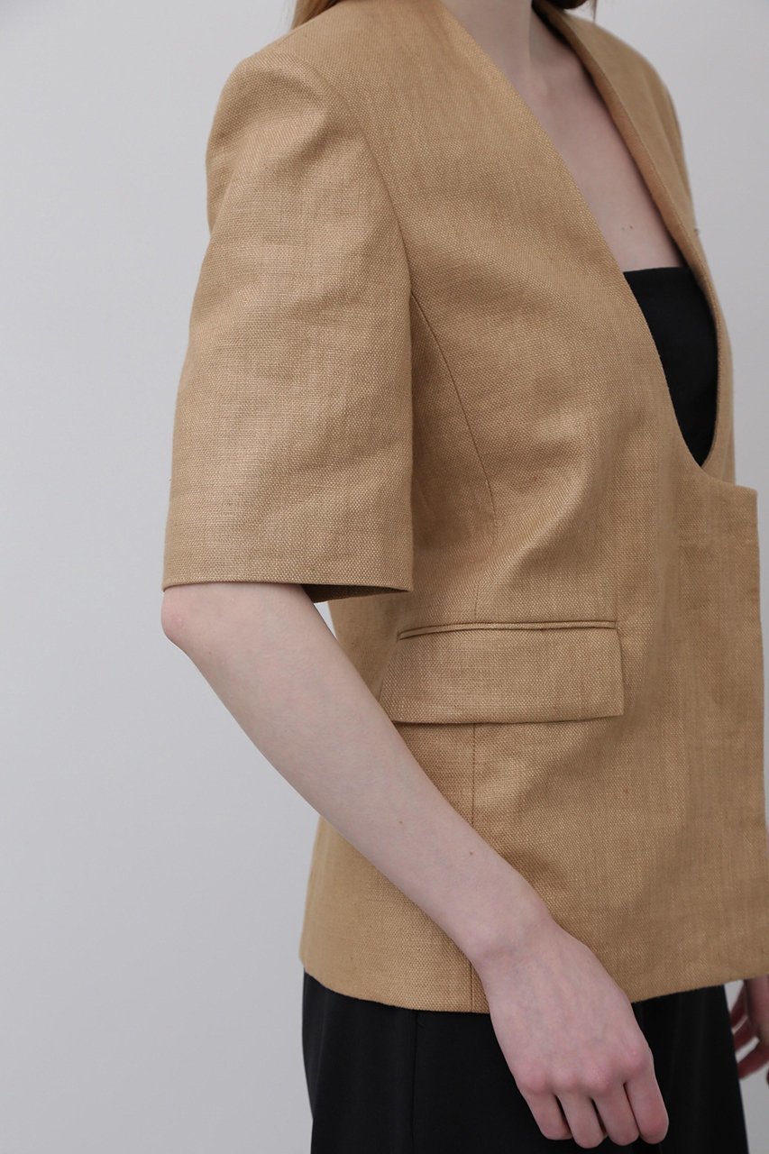 【アドーア/ADORE】の麻オックスジャケット 人気、トレンドファッション・服の通販 founy(ファニー) 　ファッション　Fashion　レディースファッション　Fashion for Women　アウター　Coat / Outerwear Collection　レディースジャケット・軽アウター　Jackets　オックス　Oxford Fabric　ショート　Short, Short Length　ジャケット　Jacket, Outerwear　スタンダード　Standard, Basic　スリーブ　Sleeve, Long Sleeve / Short Sleeve　トレンド　Trend, Trending Now　パターン　Pattern, Design Print　フロント　Front, Front Design　other-7|ID: prp329100004507802 ipo3291000000032965054