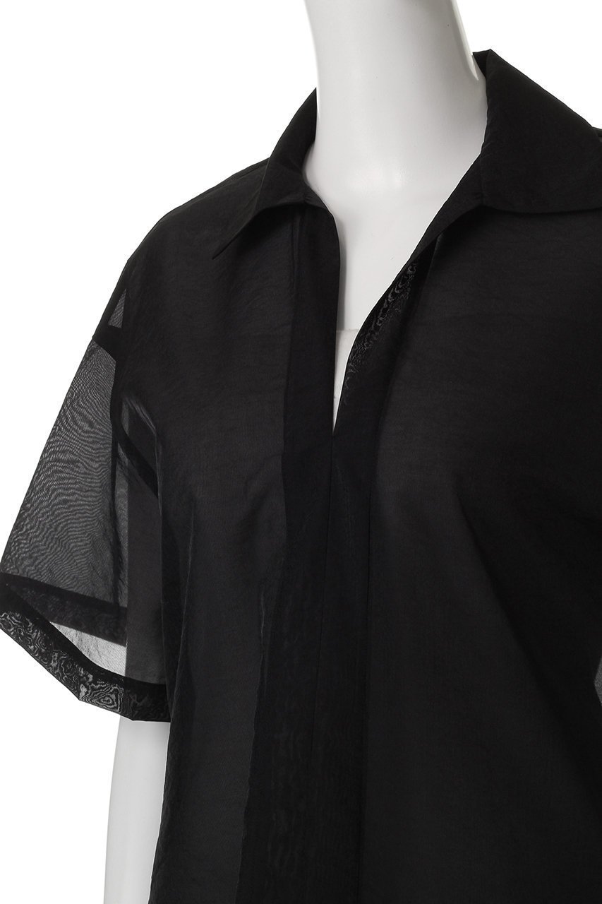 【アンクレイヴ/uncrave】のシアーオーガンジー /ショートシャツ 人気、トレンドファッション・服の通販 founy(ファニー) 　ファッション　Fashion　レディースファッション　Fashion for Women　トップス・カットソー　Cut & Sew Tops　シャツ・ブラウス・オフィスカジュアル　Elegant Blouses & Button-Ups　インナー　Innerwear　エアリー　Airy Texture　オーガンジー　Organza Fabric　サマー　Summer, Summer Style　シアー　Sheer, See-Through　ショート　Short, Short Length　シンプル　Simple, Minimal　スキッパー　Skipper, Open Collar　スリーブ　Sleeve, Long Sleeve / Short Sleeve　セットアップ　Set-Up, Coordinated Outfit　ドレス　Dress, One-Piece　フレア　Flare, Flared　ブライト　Bright, Shiny　ペプラム　Peplum, Flared Hem　エレガント 上品　Elegant　再入荷　Restock / Back in Stock　other-5|ID: prp329100004507846 ipo3291000000032807730