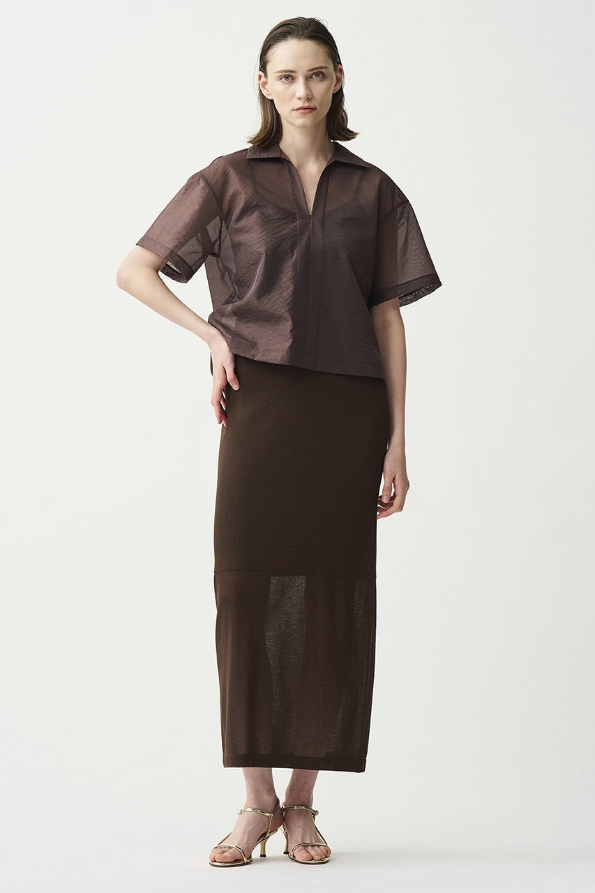 【アンクレイヴ/uncrave】のシアーオーガンジー /ショートシャツ 人気、トレンドファッション・服の通販 founy(ファニー) 　ファッション　Fashion　レディースファッション　Fashion for Women　トップス・カットソー　Cut & Sew Tops　シャツ・ブラウス・オフィスカジュアル　Elegant Blouses & Button-Ups　インナー　Innerwear　エアリー　Airy Texture　オーガンジー　Organza Fabric　サマー　Summer, Summer Style　シアー　Sheer, See-Through　ショート　Short, Short Length　シンプル　Simple, Minimal　スキッパー　Skipper, Open Collar　スリーブ　Sleeve, Long Sleeve / Short Sleeve　セットアップ　Set-Up, Coordinated Outfit　ドレス　Dress, One-Piece　フレア　Flare, Flared　ブライト　Bright, Shiny　ペプラム　Peplum, Flared Hem　エレガント 上品　Elegant　再入荷　Restock / Back in Stock　other-7|ID: prp329100004507846 ipo3291000000032807732