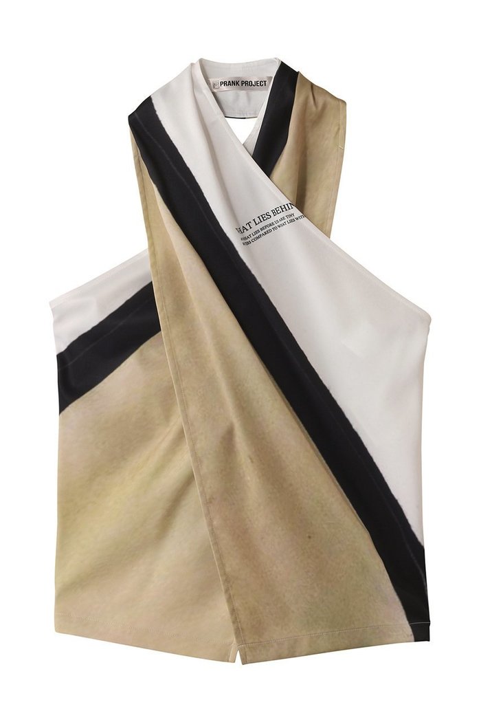 【プランク プロジェクト/PRANK PROJECT】のアートプリントクロスホルタートップ / Art Print Cloth Halter Top インテリア・キッズ・メンズ・レディースファッション・服の通販 founy(ファニー) https://founy.com/ ファッション Fashion レディースファッション Fashion for Women トップス・カットソー Cut & Sew Tops キャミソール&ノースリーブ Camisoles & Sleeveless Tops シャツ・ブラウス・オフィスカジュアル Elegant Blouses & Button-Ups ロングTシャツ・Tシャツ Longline T-Shirts & Tees カットソー・ベーシックTシャツ Cut-and-Sewn Tops / Stretch Tees & Basics アシンメトリー Asymmetrical Style キャミソール Camisole, Spaghetti Strap Top サテン Satin, Glossy Fabric スカーフ Scarf, Neckwear タンク Tank Top, Sleeveless Top ラップ Wrap, Wrap Design |ID: prp329100004507847 ipo3291000000032844265