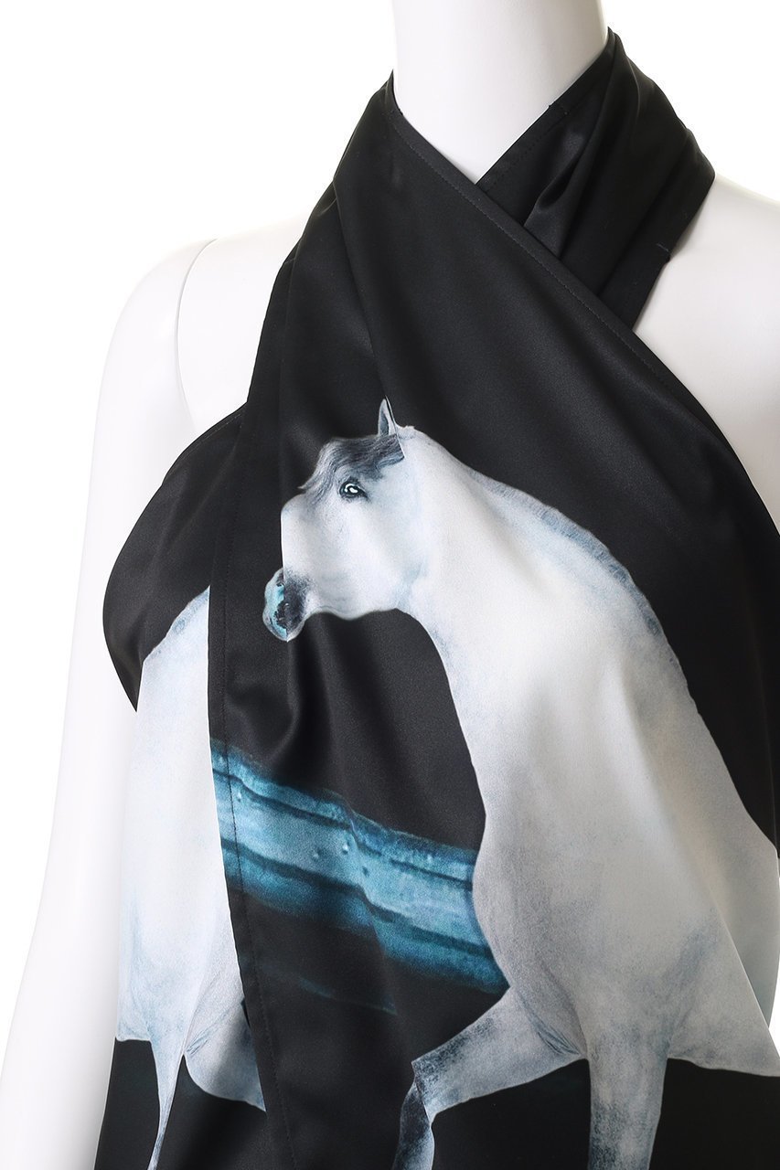 【プランク プロジェクト/PRANK PROJECT】のホースプリントクロスホルタートップ / Horse Print Cloth Halter Top 人気、トレンドファッション・服の通販 founy(ファニー) ファッション Fashion レディースファッション Fashion for Women トップス・カットソー Cut & Sew Tops キャミソール&ノースリーブ Camisoles & Sleeveless Tops シャツ・ブラウス・オフィスカジュアル Elegant Blouses & Button-Ups ロングTシャツ・Tシャツ Longline T-Shirts & Tees カットソー・ベーシックTシャツ Cut-and-Sewn Tops / Stretch Tees & Basics キャミソール Camisole, Spaghetti Strap Top サテン Satin, Glossy Fabric スカーフ Scarf, Neckwear タンク Tank Top, Sleeveless Top プリント Print, Printed Pattern ラップ Wrap, Wrap Design other-3|ID: prp329100004507848 ipo3291000000035837286