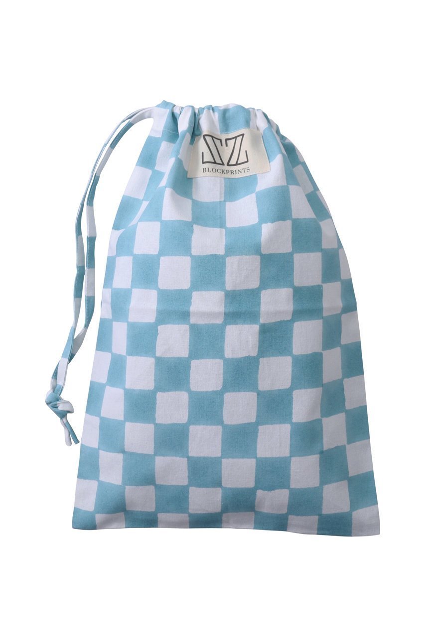 【エスゼット ブロックプリント/SZ Blockprints】のLAUNDRY BAG トラベルポーチ SMALL インテリア・キッズ・メンズ・レディースファッション・服の通販 founy(ファニー) 　ファッション　Fashion　レディースファッション　Fashion for Women　ポーチ&ミニバッグ　Pouches & Mini Bags　トラベル　Travel, Travel Gear　ポーチ　Pouch, Small Case　巾着　Drawstring Bag, Kinchaku　旅行　Travel　ライトブルー(CHECK)|ID: prp329100004507849 ipo3291000000036035777