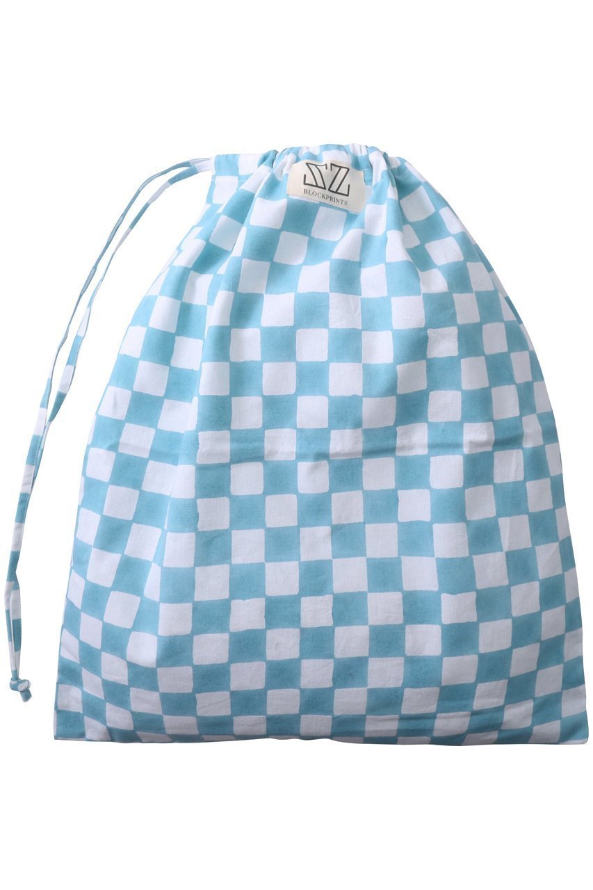 【エスゼット ブロックプリント/SZ Blockprints】のLAUNDRY BAG トラベルポーチ LARGE インテリア・キッズ・メンズ・レディースファッション・服の通販 founy(ファニー) 　ファッション　Fashion　レディースファッション　Fashion for Women　ポーチ&ミニバッグ　Pouches & Mini Bags　インナー　Innerwear　トラベル　Travel, Travel Gear　プリント　Print, Printed Pattern　ポーチ　Pouch, Small Case　巾着　Drawstring Bag, Kinchaku　旅行　Travel　ライトブルー(CHECK)|ID: prp329100004507851 ipo3291000000032801173