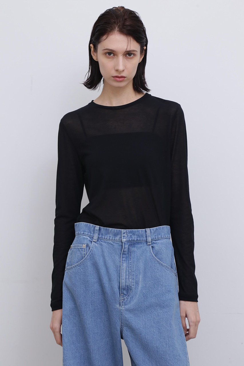 【アドーア/ADORE】のガーゼジャージーカットソー インテリア・キッズ・メンズ・レディースファッション・服の通販 founy(ファニー) 　ファッション　Fashion　レディースファッション　Fashion for Women　トップス・カットソー　Cut & Sew Tops　シャツ・ブラウス・オフィスカジュアル　Elegant Blouses & Button-Ups　ロングTシャツ・Tシャツ　Longline T-Shirts & Tees　カットソー・ベーシックTシャツ　Cut-and-Sewn Tops / Stretch Tees & Basics　スタンダード　Standard, Basic　スリーブ　Sleeve, Long Sleeve / Short Sleeve　ロング　Long, Long-Length　ブラック|ID: prp329100004507863 ipo3291000000032891931