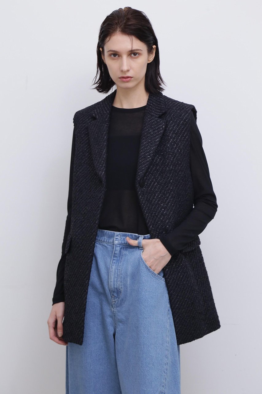 【アドーア/ADORE】のコーティングヤーンツィードジレ インテリア・キッズ・メンズ・レディースファッション・服の通販 founy(ファニー) 　ファッション　Fashion　レディースファッション　Fashion for Women　アウター　Coat / Outerwear Collection　レディースジャケット・軽アウター　Jackets　おすすめ　Recommended / Our Picks　イタリア　Italy　コーティング　Coating, Coated Finish　ジャケット　Jacket, Outerwear　スタンダード　Standard, Basic　セットアップ　Set-Up, Coordinated Outfit　ツイード／ツィード　Choker, Choker Necklace　ベスト　Vest, Waistcoat　ブラック|ID: prp329100004507867 ipo3291000000035398712