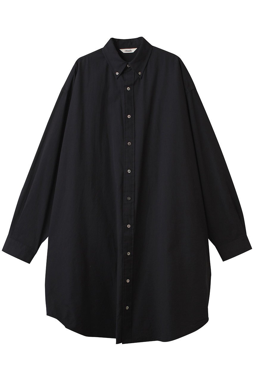 【オブラダ/Oblada】のIVY ビッグシャツ インテリア・キッズ・メンズ・レディースファッション・服の通販 founy(ファニー) 　ファッション　Fashion　レディースファッション　Fashion for Women　トップス・カットソー　Cut & Sew Tops　シャツ・ブラウス・オフィスカジュアル　Elegant Blouses & Button-Ups　おすすめ　Recommended / Our Picks　スリーブ　Sleeve, Long Sleeve / Short Sleeve　トレンド　Trend, Trending Now　ビッグ　Big, Oversized　フロント　Front, Front Design　ロング　Long, Long-Length　羽織　Haori, Light Jacket　ブラック|ID: prp329100004507875 ipo3291000000032907383