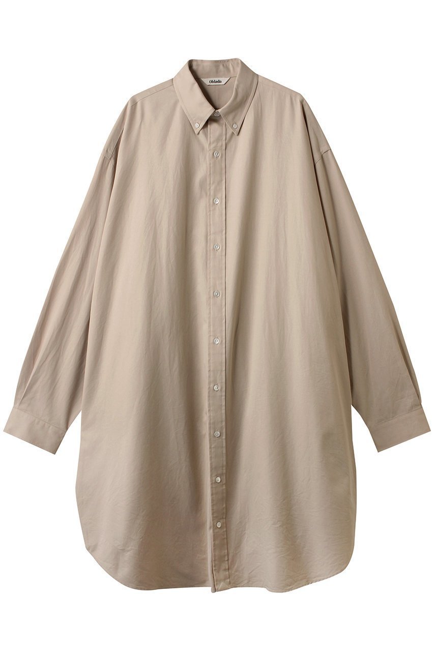 【オブラダ/Oblada】のIVY ビッグシャツ インテリア・キッズ・メンズ・レディースファッション・服の通販 founy(ファニー) 　ファッション　Fashion　レディースファッション　Fashion for Women　トップス・カットソー　Cut & Sew Tops　シャツ・ブラウス・オフィスカジュアル　Elegant Blouses & Button-Ups　おすすめ　Recommended / Our Picks　スリーブ　Sleeve, Long Sleeve / Short Sleeve　トレンド　Trend, Trending Now　ビッグ　Big, Oversized　フロント　Front, Front Design　ロング　Long, Long-Length　羽織　Haori, Light Jacket　ベージュ|ID: prp329100004507875 ipo3291000000032907386