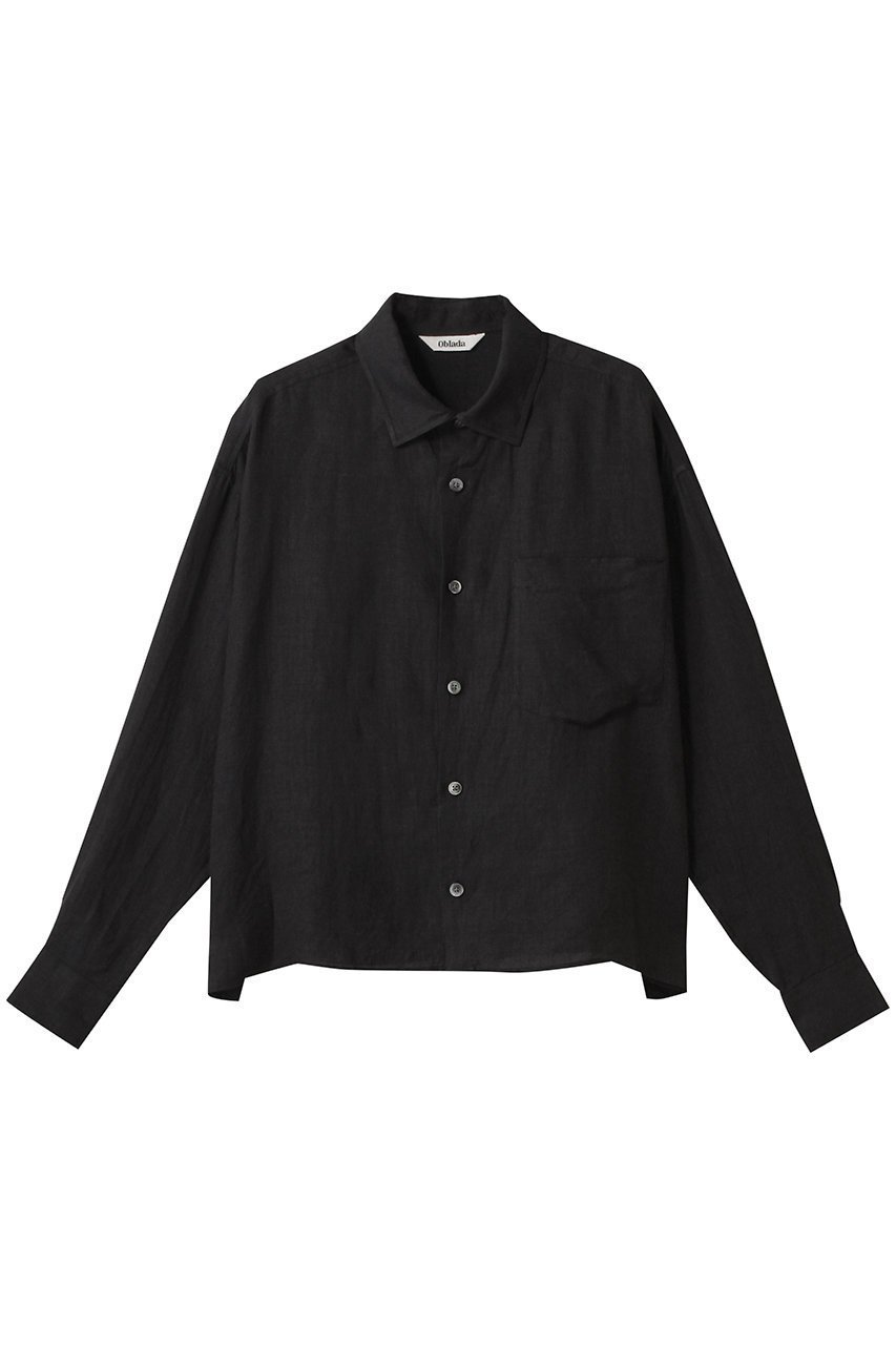 【オブラダ/Oblada】のバギーシャツ インテリア・キッズ・メンズ・レディースファッション・服の通販 founy(ファニー) 　ファッション　Fashion　レディースファッション　Fashion for Women　トップス・カットソー　Cut & Sew Tops　シャツ・ブラウス・オフィスカジュアル　Elegant Blouses & Button-Ups　スリーブ　Sleeve, Long Sleeve / Short Sleeve　トレンド　Trend, Trending Now　ボトム　Bottoms, Lower Wear　ロング　Long, Long-Length　エレガント 上品　Elegant　夏　Summer　定番　Standard, Basic Item　春　Spring　S/S・春夏　SS, Spring/Summer, Warm Season　ブラック|ID: prp329100004507877 ipo3291000000032907426