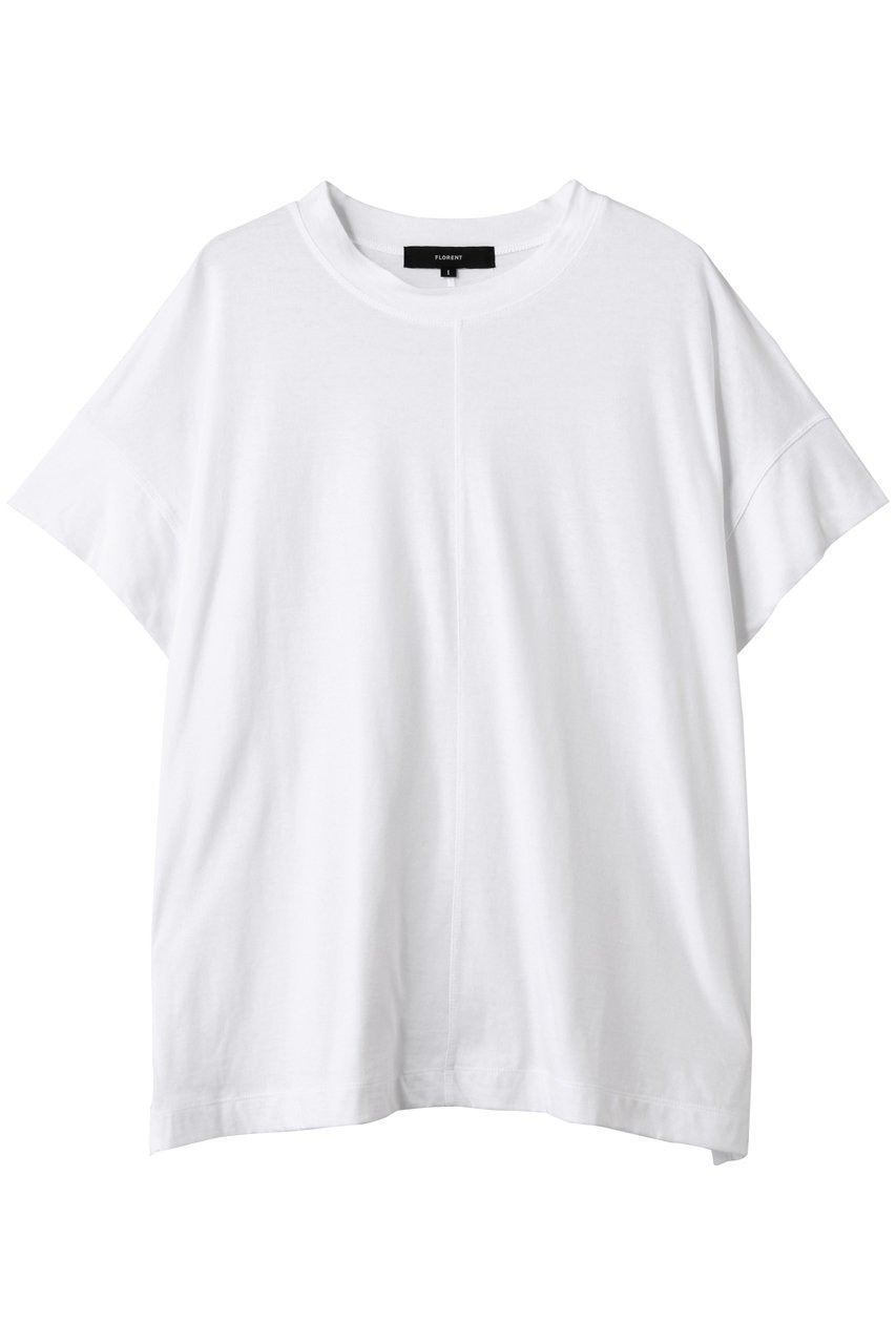 【フローレント/FLORENT】のコットン天竺 ショートスリーブ カットソー 人気、トレンドファッション・服の通販 founy(ファニー) 　ファッション　Fashion　レディースファッション　Fashion for Women　トップス・カットソー　Cut & Sew Tops　シャツ・ブラウス・オフィスカジュアル　Elegant Blouses & Button-Ups　ロングTシャツ・Tシャツ　Longline T-Shirts & Tees　カットソー・ベーシックTシャツ　Cut-and-Sewn Tops / Stretch Tees & Basics　カットソー　Cut and Sewn Top　ショート　Short, Short Length　シンプル　Simple, Minimal　スリーブ　Sleeve, Long Sleeve / Short Sleeve　デニム　Denim, Jeans Material　ビッグ　Big, Oversized　フェミニン　Feminine, Girly　 other-1|ID: prp329100004507882 ipo3291000000032796044