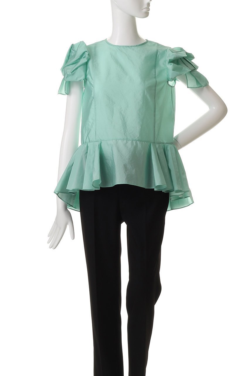 【デザイン ワークス/DESIGN WORKS】の袖リボンブラウス 人気、トレンドファッション・服の通販 founy(ファニー) 　ファッション　Fashion　レディースファッション　Fashion for Women　トップス・カットソー　Cut & Sew Tops　シャツ・ブラウス・オフィスカジュアル　Elegant Blouses & Button-Ups　ギャザー　Gathered, Ruffled　ショート　Short, Short Length　スリーブ　Sleeve, Long Sleeve / Short Sleeve　デニム　Denim, Jeans Material　リボン　Ribbon, Bow　other-2|ID: prp329100004507902 ipo3291000000034955227