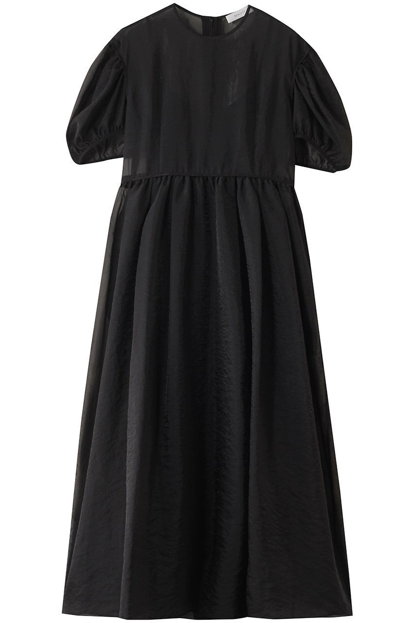 【デザイン ワークス/DESIGN WORKS】のBEAUVETオーガンジードレス インテリア・キッズ・メンズ・レディースファッション・服の通販 founy(ファニー) 　ファッション　Fashion　レディースファッション　Fashion for Women　ワンピース　Dresses　フォーマル・パーティードレス・結婚式用ドレス　Elegant & Casual Dresses　チュニック　Tunic Tops & Dresses　インナー　Innerwear　オーガンジー　Organza Fabric　シアー　Sheer, See-Through　シューズ　Shoes, Footwear　スリーブ　Sleeve, Long Sleeve / Short Sleeve　チュニック　Tunic, Long Top　ドレス　Dress, One-Piece　フェミニン　Feminine, Girly　ロング　Long, Long-Length　エレガント 上品　Elegant　夏　Summer　ブラック|ID: prp329100004507904 ipo3291000000034954661