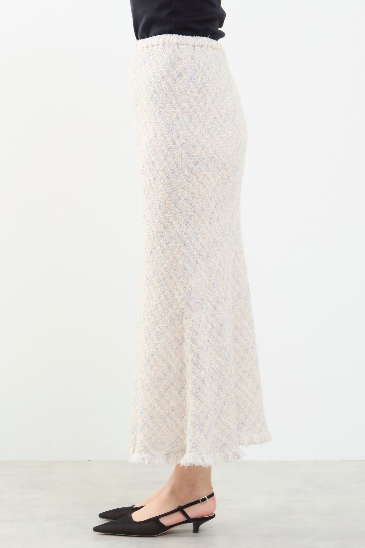 【マルティニーク/martinique】のツイードスカート(セットアップ可) 人気、トレンドファッション・服の通販 founy(ファニー) 　ファッション　Fashion　レディースファッション　Fashion for Women　セットアップ　Matching Sets　スカート・ミニ/ミディ/マキシ　Skirts / Mini, Midi & Maxi Skirts　スカート　Skirts　ロングスカート　Long Skirts / Maxi & Midi Skirts　おすすめ　Recommended / Our Picks　シンプル　Simple, Minimal　セットアップ　Set-Up, Coordinated Outfit　ツイード　Twill, Twill Weave　ドレープ　Drape, Draping Fabric　バイアス　Bias, Diagonal Cut　フリンジ　Fringe, Tassel　ロング　Long, Long-Length　夏　Summer　春　Spring　other-8|ID: prp329100004507911 ipo3291000000035498731