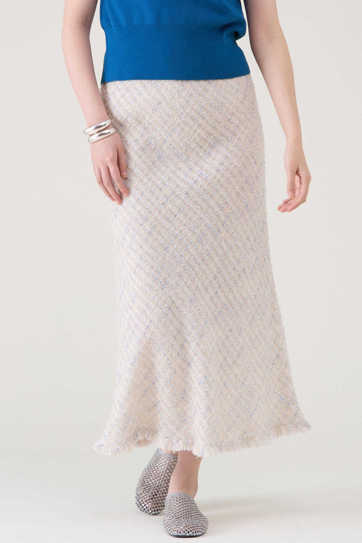 【マルティニーク/martinique】のツイードスカート(セットアップ可) 人気、トレンドファッション・服の通販 founy(ファニー) 　ファッション　Fashion　レディースファッション　Fashion for Women　セットアップ　Matching Sets　スカート・ミニ/ミディ/マキシ　Skirts / Mini, Midi & Maxi Skirts　スカート　Skirts　ロングスカート　Long Skirts / Maxi & Midi Skirts　おすすめ　Recommended / Our Picks　シンプル　Simple, Minimal　セットアップ　Set-Up, Coordinated Outfit　ツイード　Twill, Twill Weave　ドレープ　Drape, Draping Fabric　バイアス　Bias, Diagonal Cut　フリンジ　Fringe, Tassel　ロング　Long, Long-Length　夏　Summer　春　Spring　 other-1|ID: prp329100004507911 ipo3291000000036065406