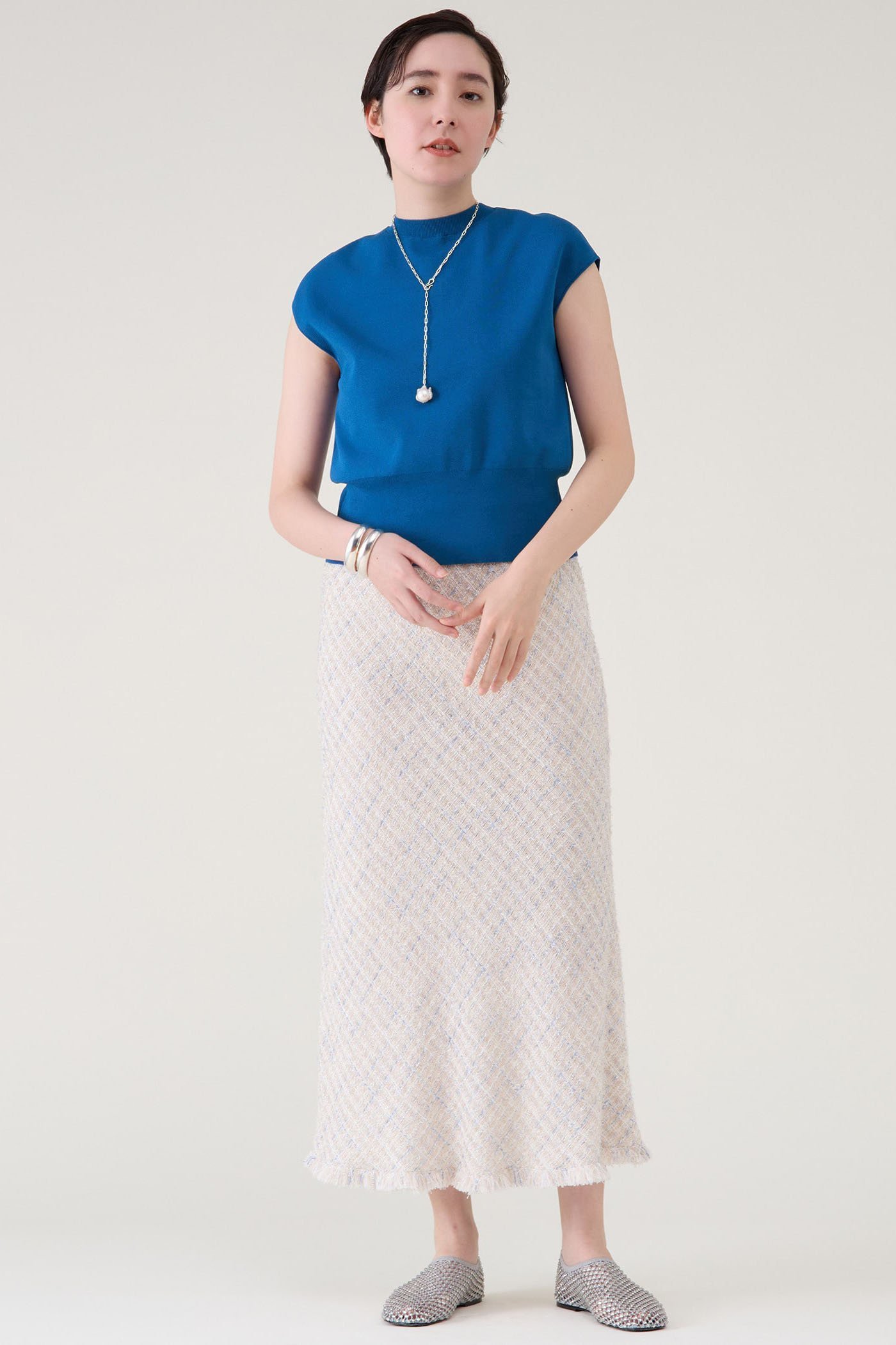 【マルティニーク/martinique】のツイードスカート(セットアップ可) 人気、トレンドファッション・服の通販 founy(ファニー) 　ファッション　Fashion　レディースファッション　Fashion for Women　セットアップ　Matching Sets　スカート・ミニ/ミディ/マキシ　Skirts / Mini, Midi & Maxi Skirts　スカート　Skirts　ロングスカート　Long Skirts / Maxi & Midi Skirts　おすすめ　Recommended / Our Picks　シンプル　Simple, Minimal　セットアップ　Set-Up, Coordinated Outfit　ツイード　Twill, Twill Weave　ドレープ　Drape, Draping Fabric　バイアス　Bias, Diagonal Cut　フリンジ　Fringe, Tassel　ロング　Long, Long-Length　夏　Summer　春　Spring　other-4|ID: prp329100004507911 ipo3291000000036065410