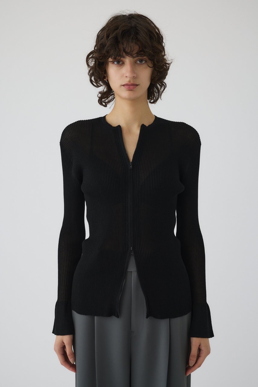 【リムアーク/RIM.ARK】のW zip open rib CD/カーディガン インテリア・キッズ・メンズ・レディースファッション・服の通販 founy(ファニー) 　ファッション　Fashion　レディースファッション　Fashion for Women　トップス・カットソー　Cut & Sew Tops　ニット　Knit Tops & Sweaters　カーディガン・羽織り　Layered Style Cardigans　おすすめ　Recommended / Our Picks　カーディガン　Cardigan, Knitwear　羽織　Haori, Light Jacket　ブラック|ID: prp329100004507932 ipo3291000000032961114