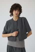 【リムアーク/RIM.ARK】のDouble face box-shaped JK/ハーフスリーブジャケット 人気、トレンドファッション・服の通販 founy(ファニー) ファッション Fashion レディースファッション Fashion for Women アウター Coat / Outerwear Collection レディースジャケット・軽アウター Jackets ジャケット Jacket, Outerwear セットアップ Set-Up, Coordinated Outfit ロング Long, Long-Length 半袖 Short Sleeve, Half Sleeve thumbnail グレー|ID: prp329100004507933 ipo3291000000036515787
